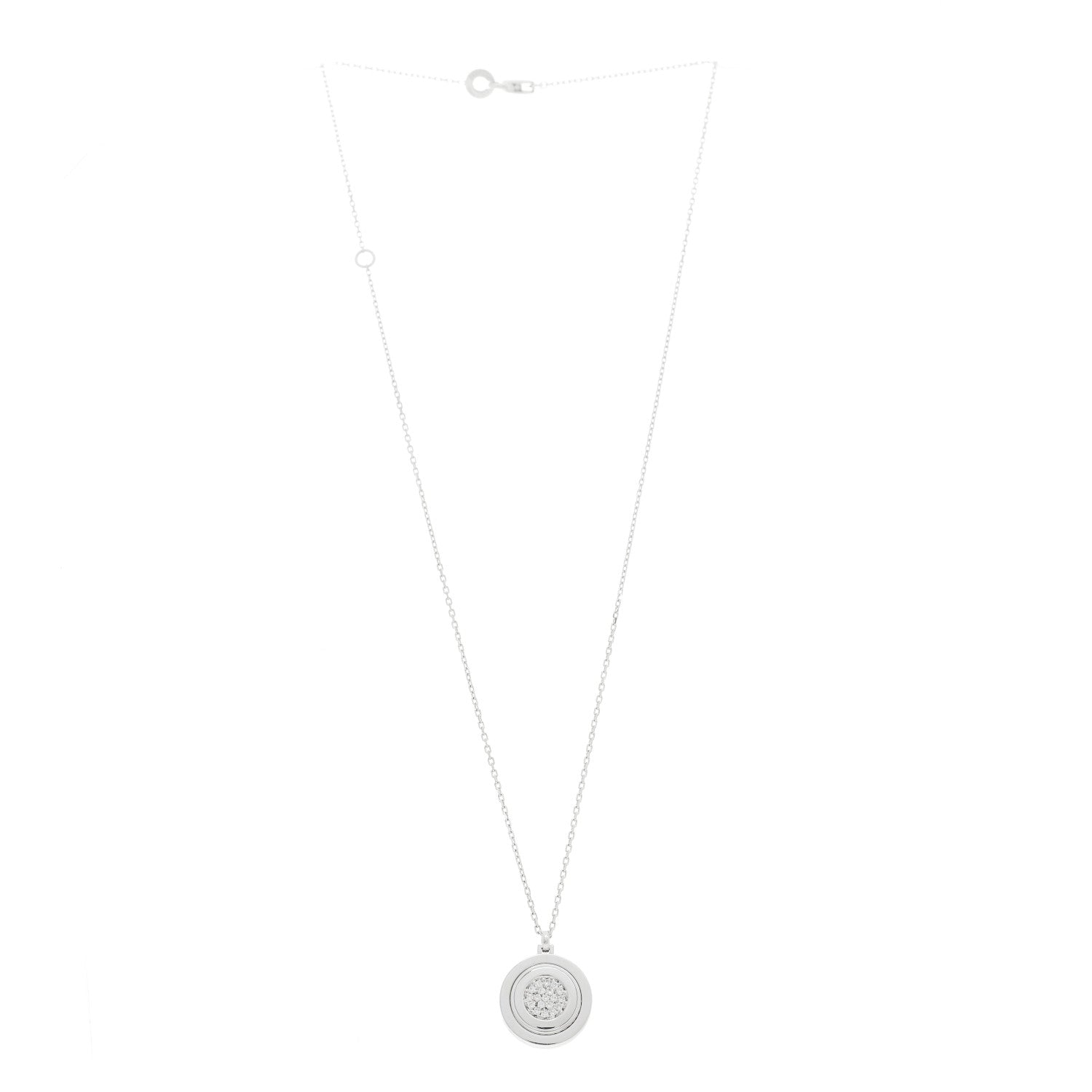 18K White Gold Diamond Orbital Pendant Necklace — view 3
