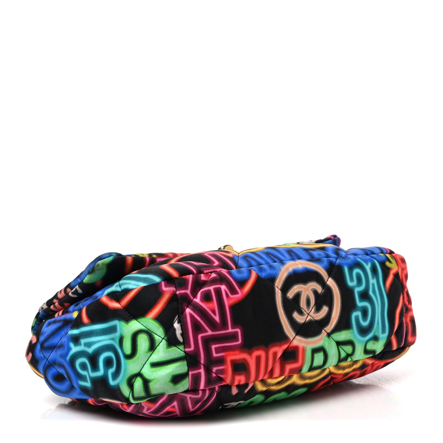 Fabric Quilted Neon Graffiti Medium Chanel 19 Flap Black Multicolor — view 4