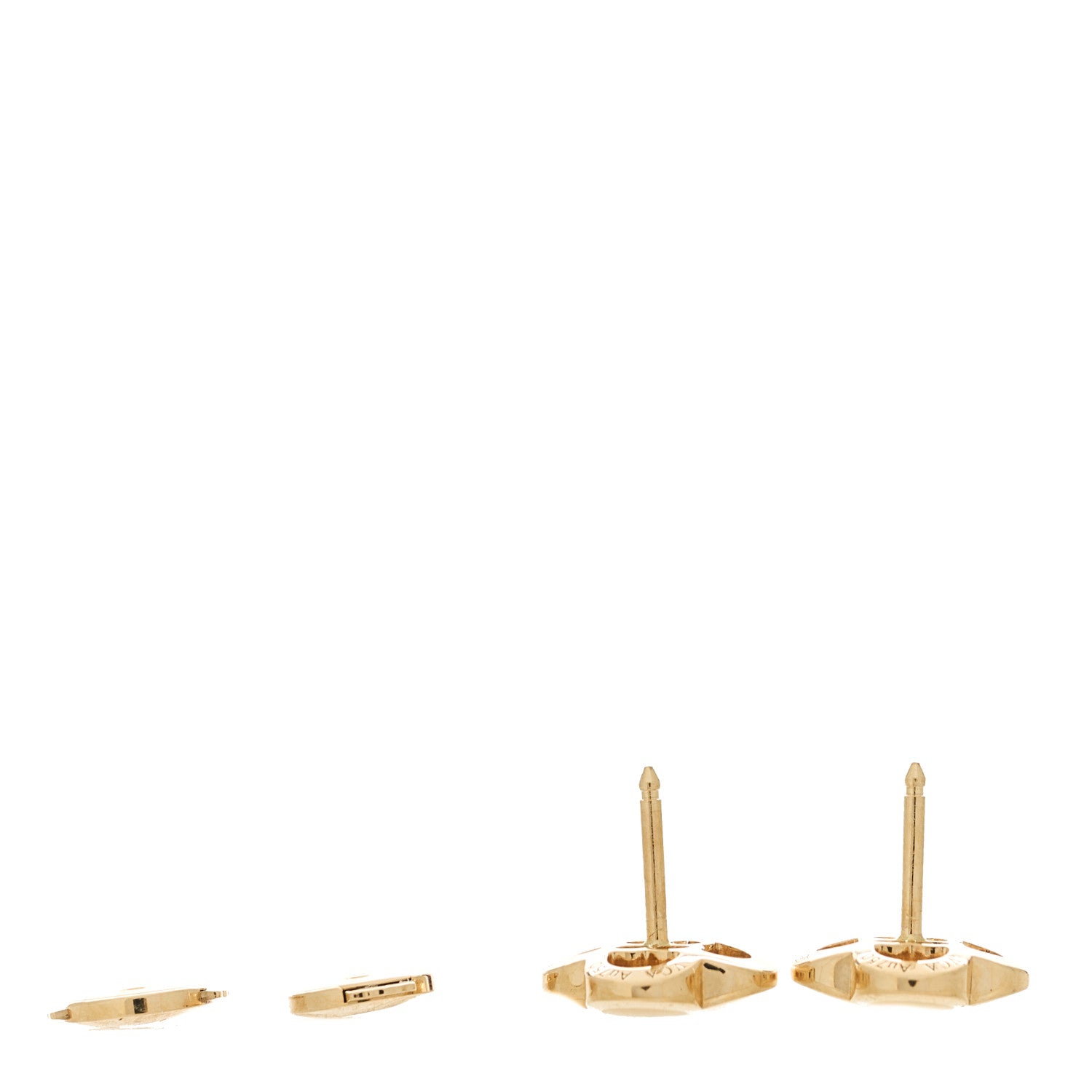 18K Yellow Gold Mother of Pearl Pure Alhambra Earrings — view 3