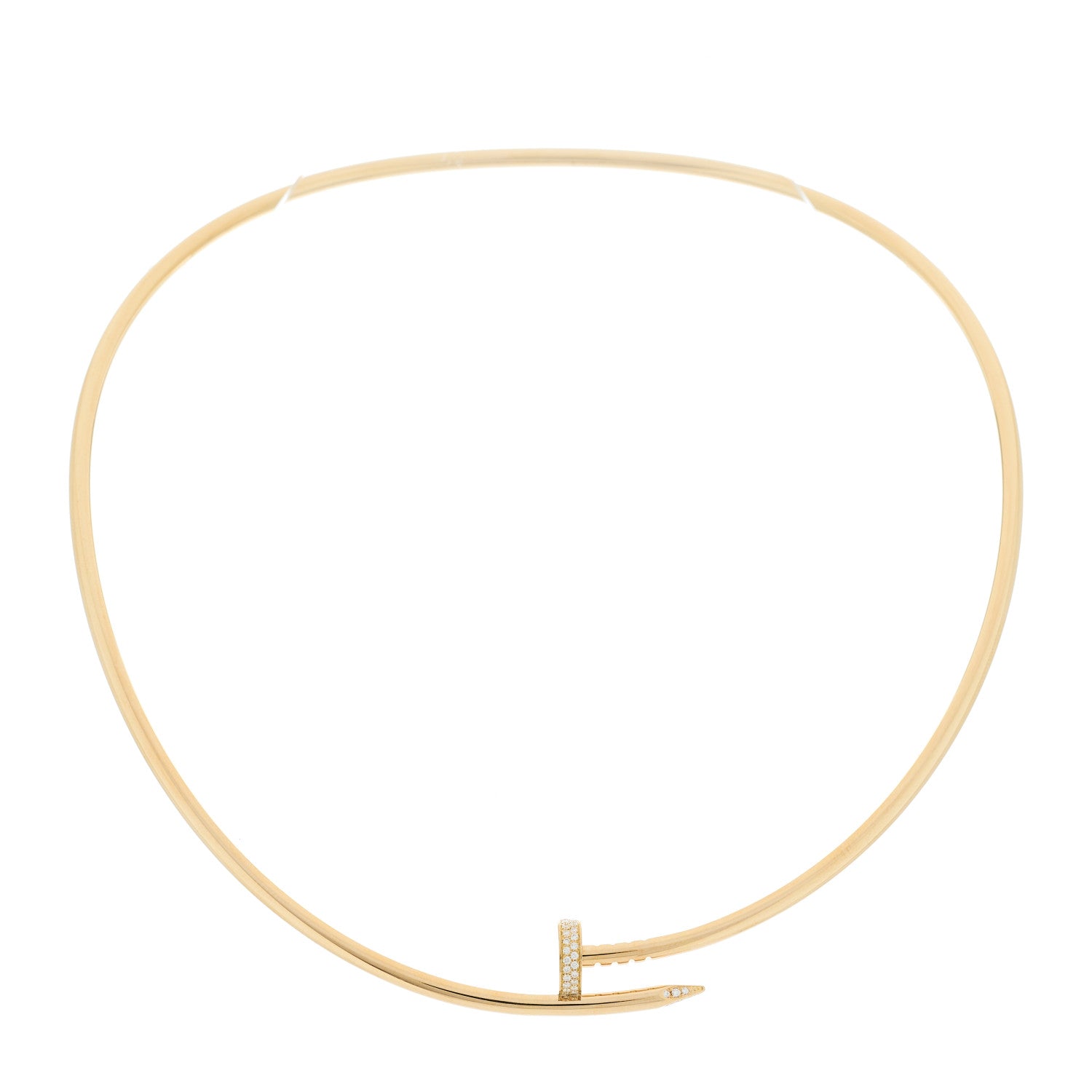 18K Yellow Gold Diamond Small Juste Un Clou Torque Necklace