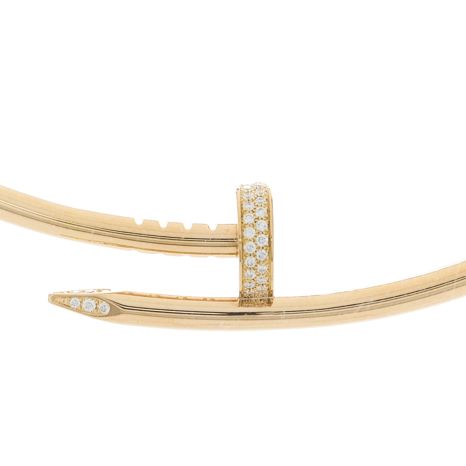 18K Yellow Gold Diamond Small Juste Un Clou Torque Necklace — view 4