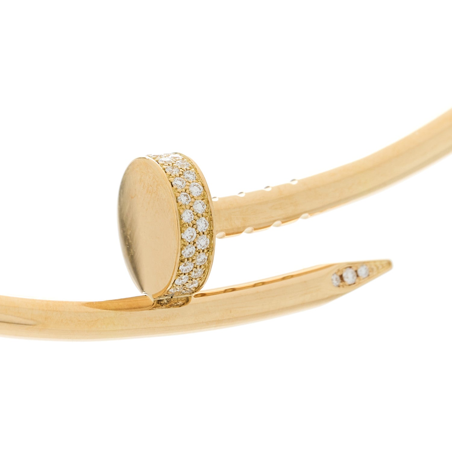 18K Yellow Gold Diamond Small Juste Un Clou Torque Necklace — view 5