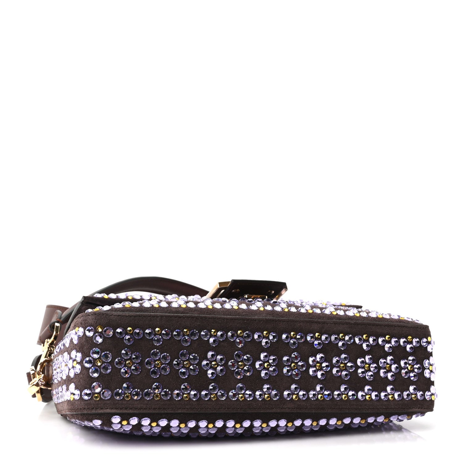 Suede Blooming Crystal Floral Baguette Mogano Anemone — view 4