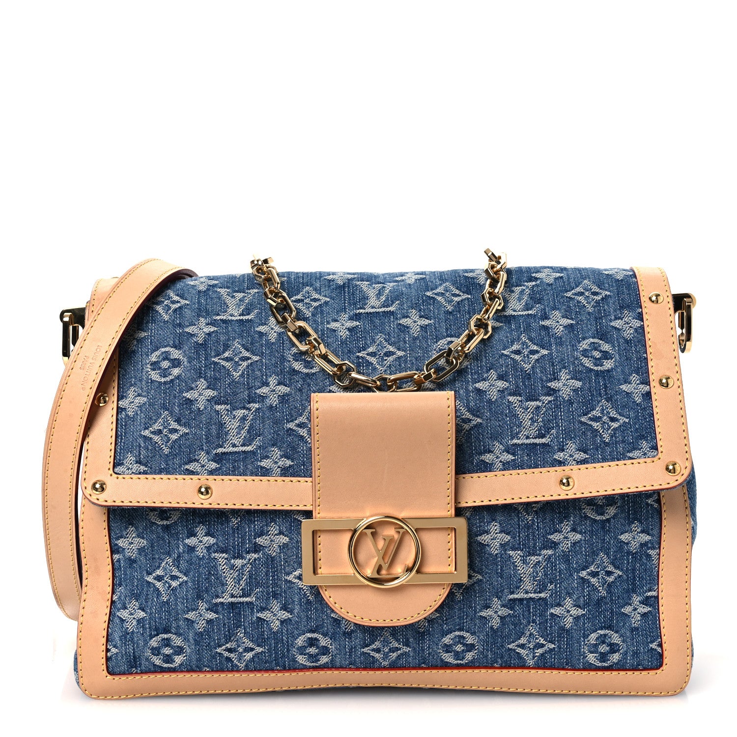Denim Monogram Dauphine Soft GM Blue