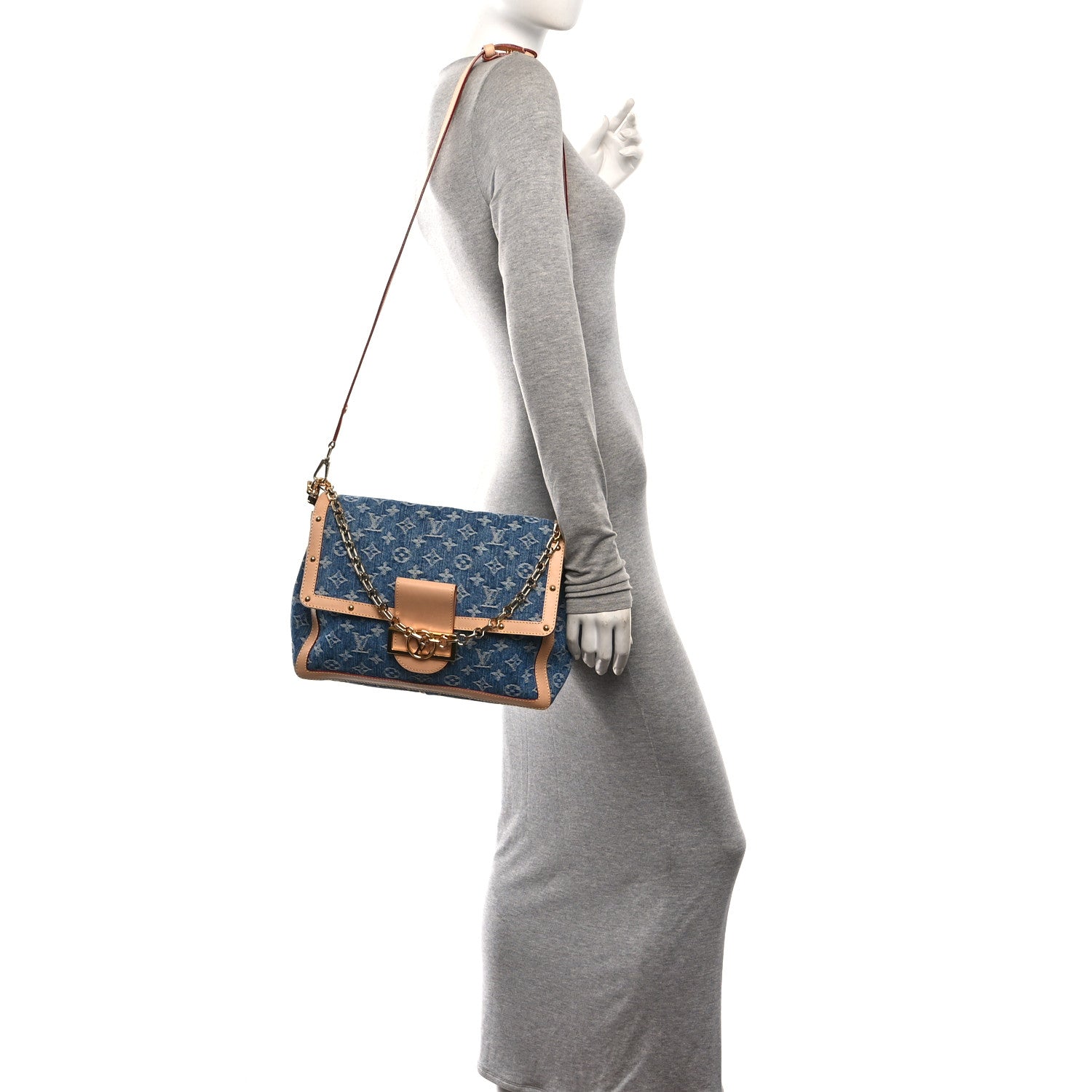 Denim Monogram Dauphine Soft GM Blue — view 2
