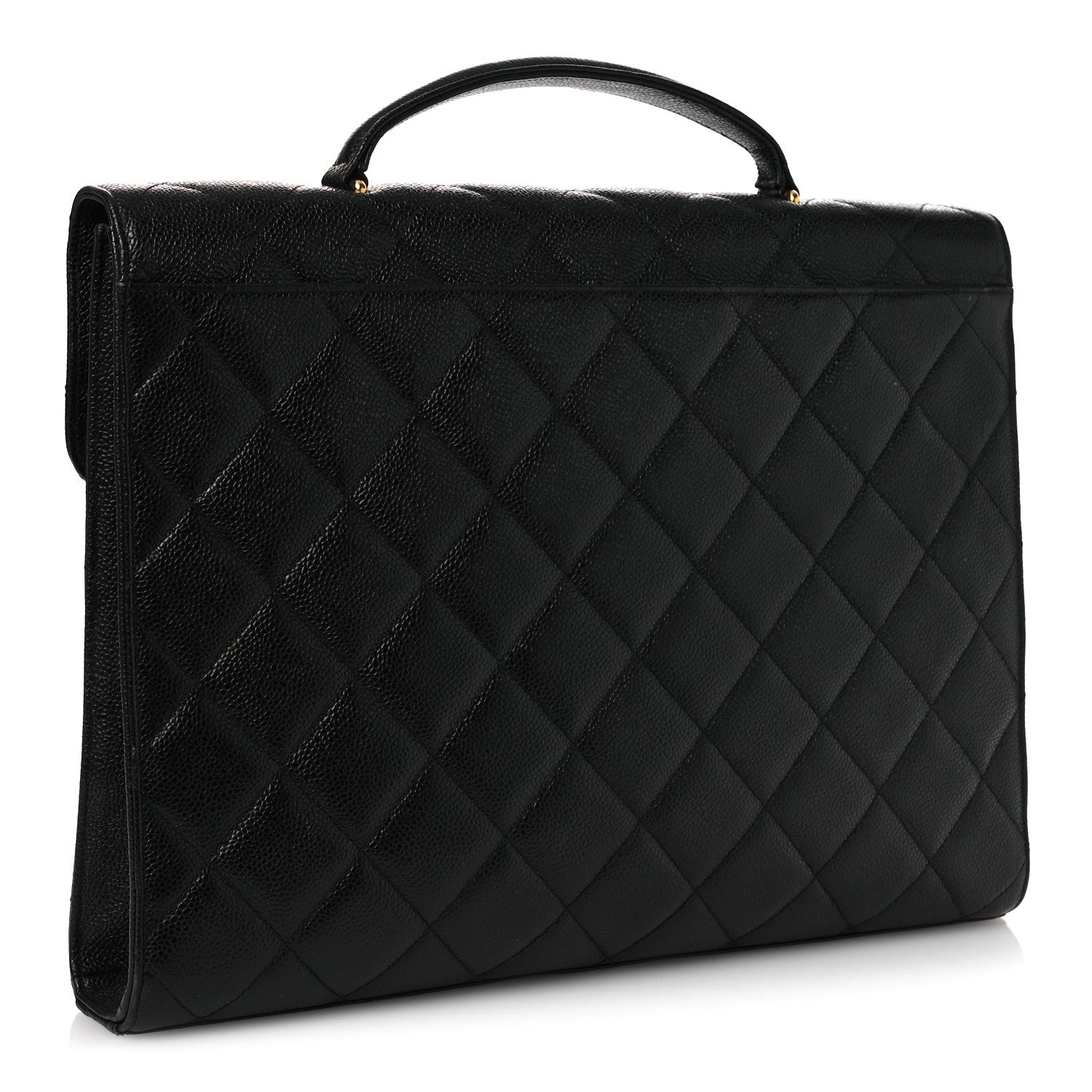 Caviar Quilted Briefcase Laptop Bag Black — view 3