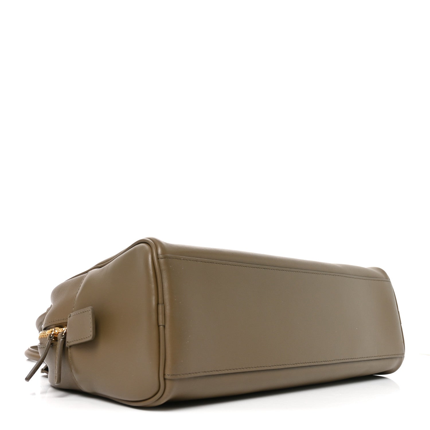 Calfskin Large Perfect Bowling Bag Dark Khaki — view 4