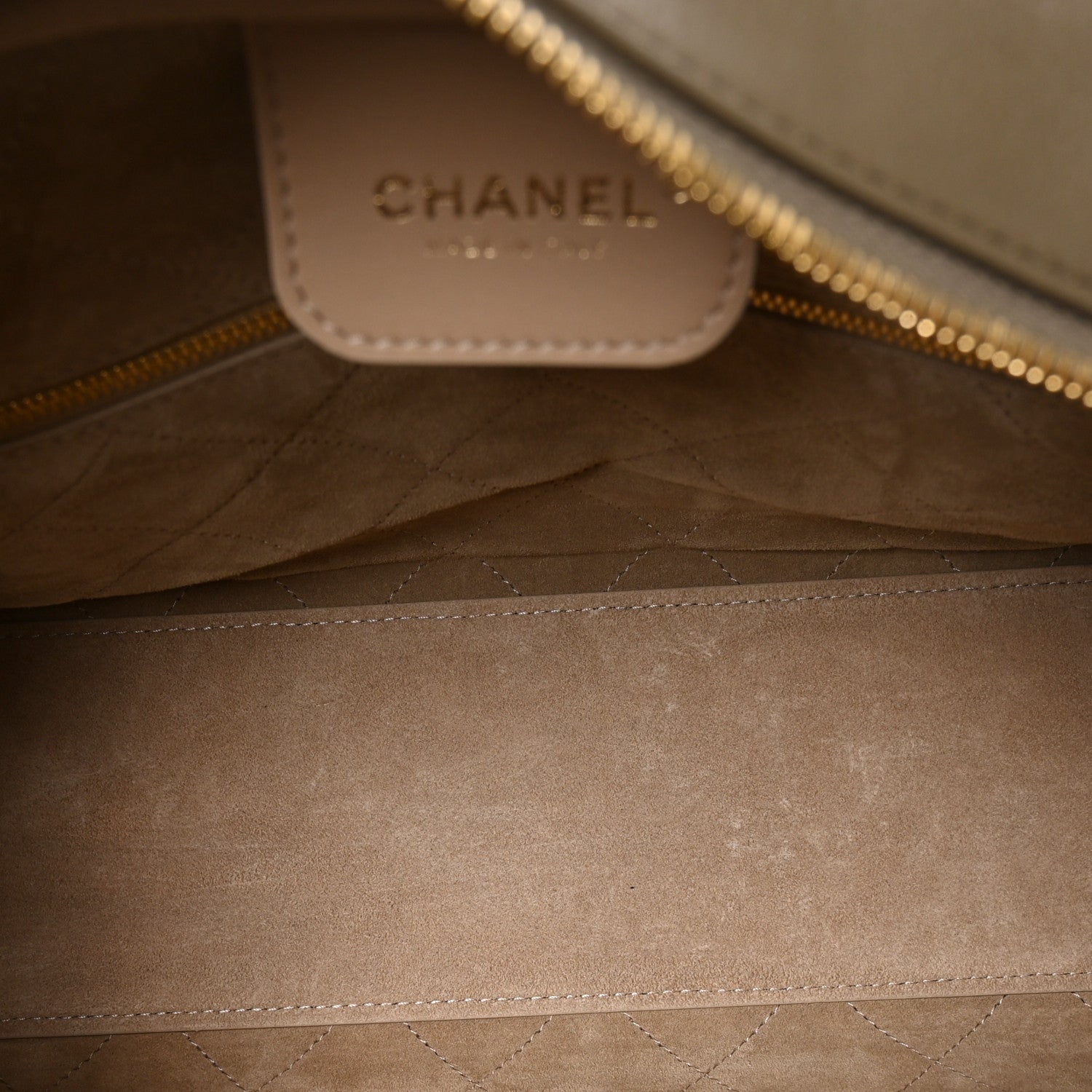 Calfskin Large Perfect Bowling Bag Dark Khaki — view 5