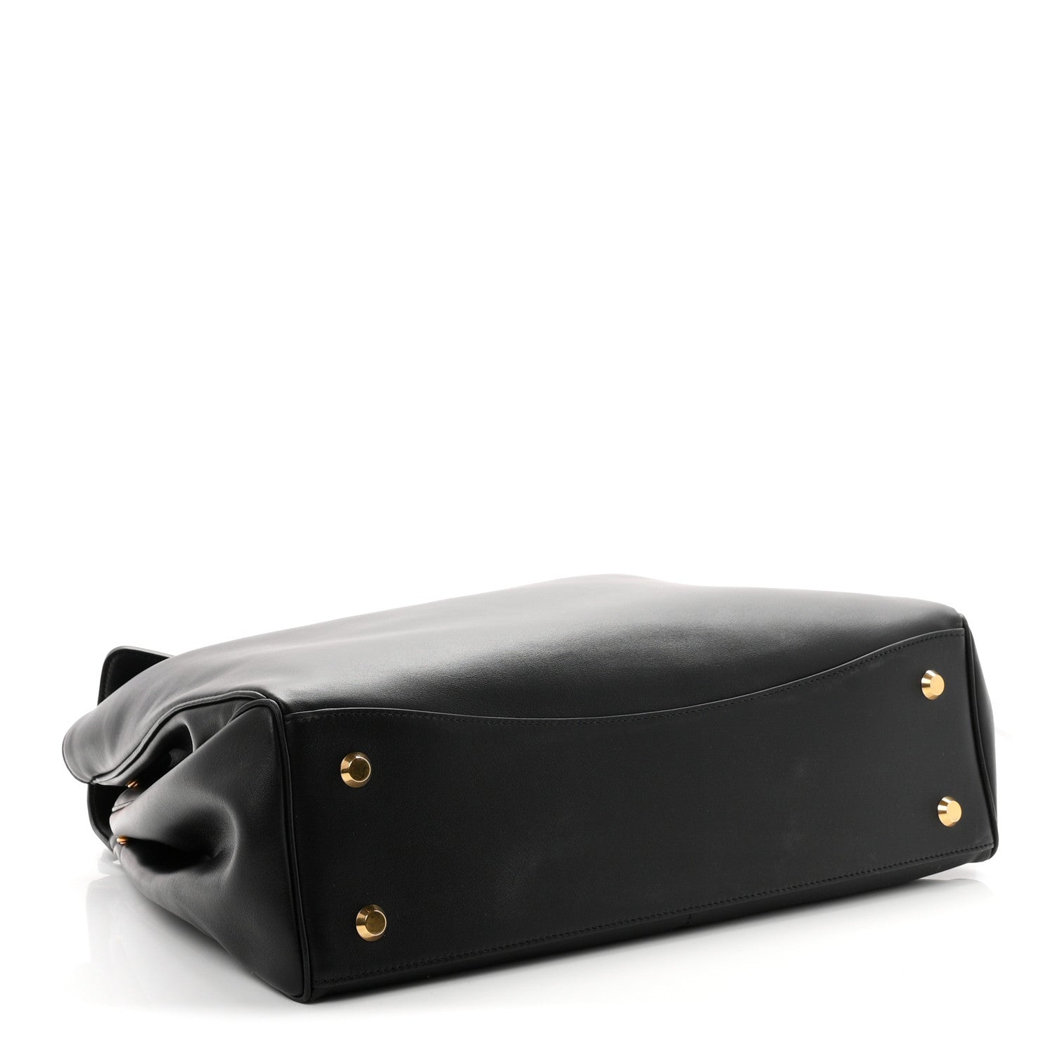 Smooth Calfskin Large Rodeo Top Handle Handbag Black — view 4