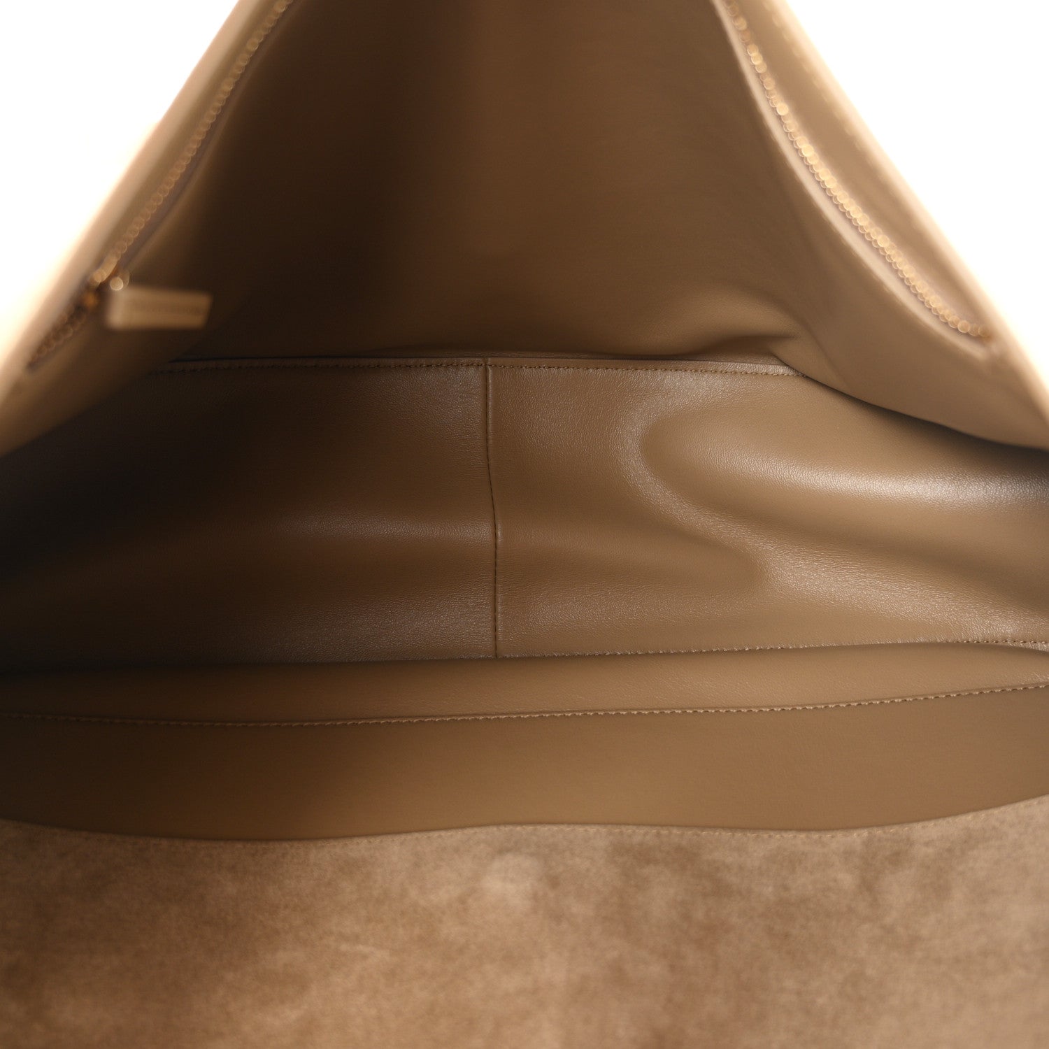 Suede Calfskin Souplissimo Maxi Flap Dark Beige — view 5