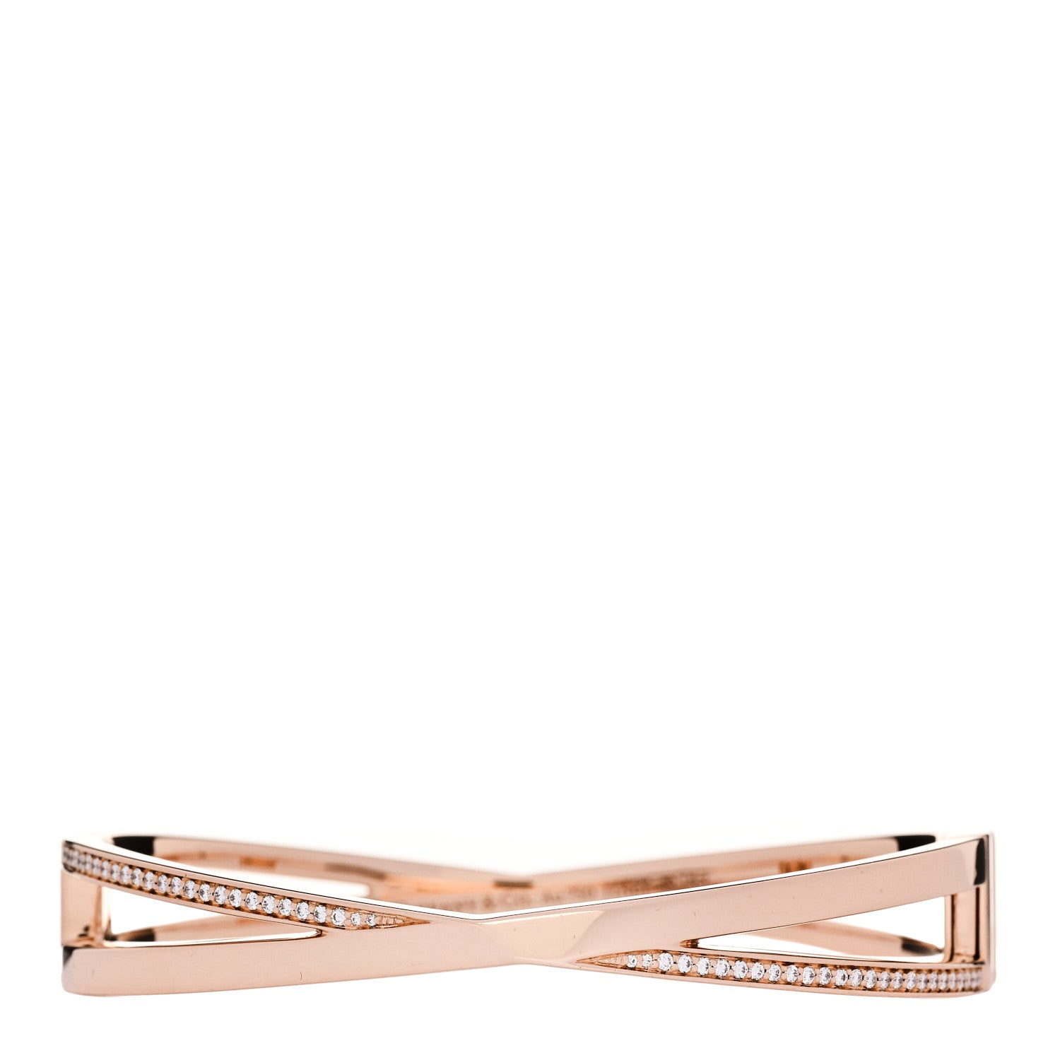 18K Rose Gold Diamond Atlas X Narrow Hinged Bangle Bracelet
