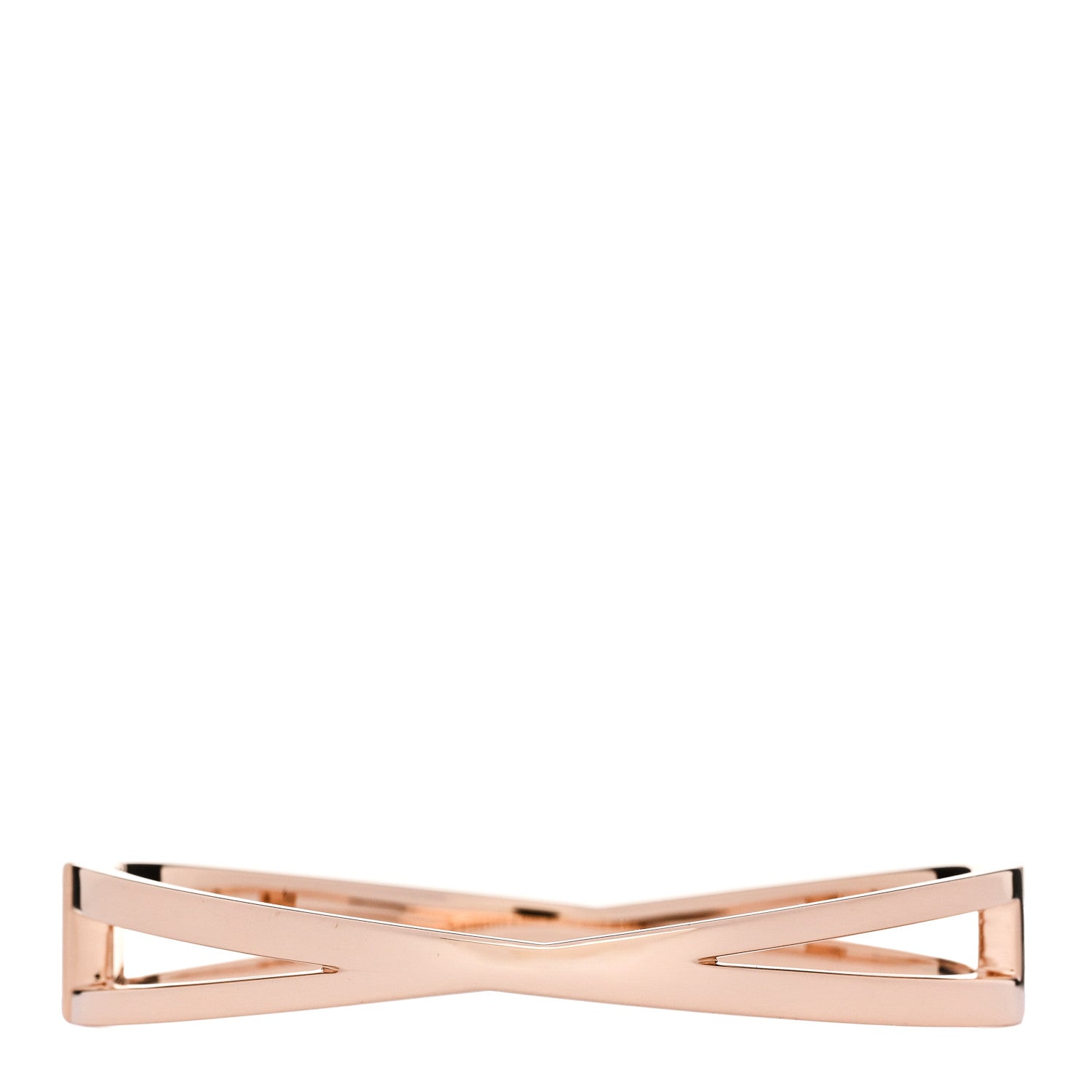 18K Rose Gold Diamond Atlas X Narrow Hinged Bangle Bracelet — view 2