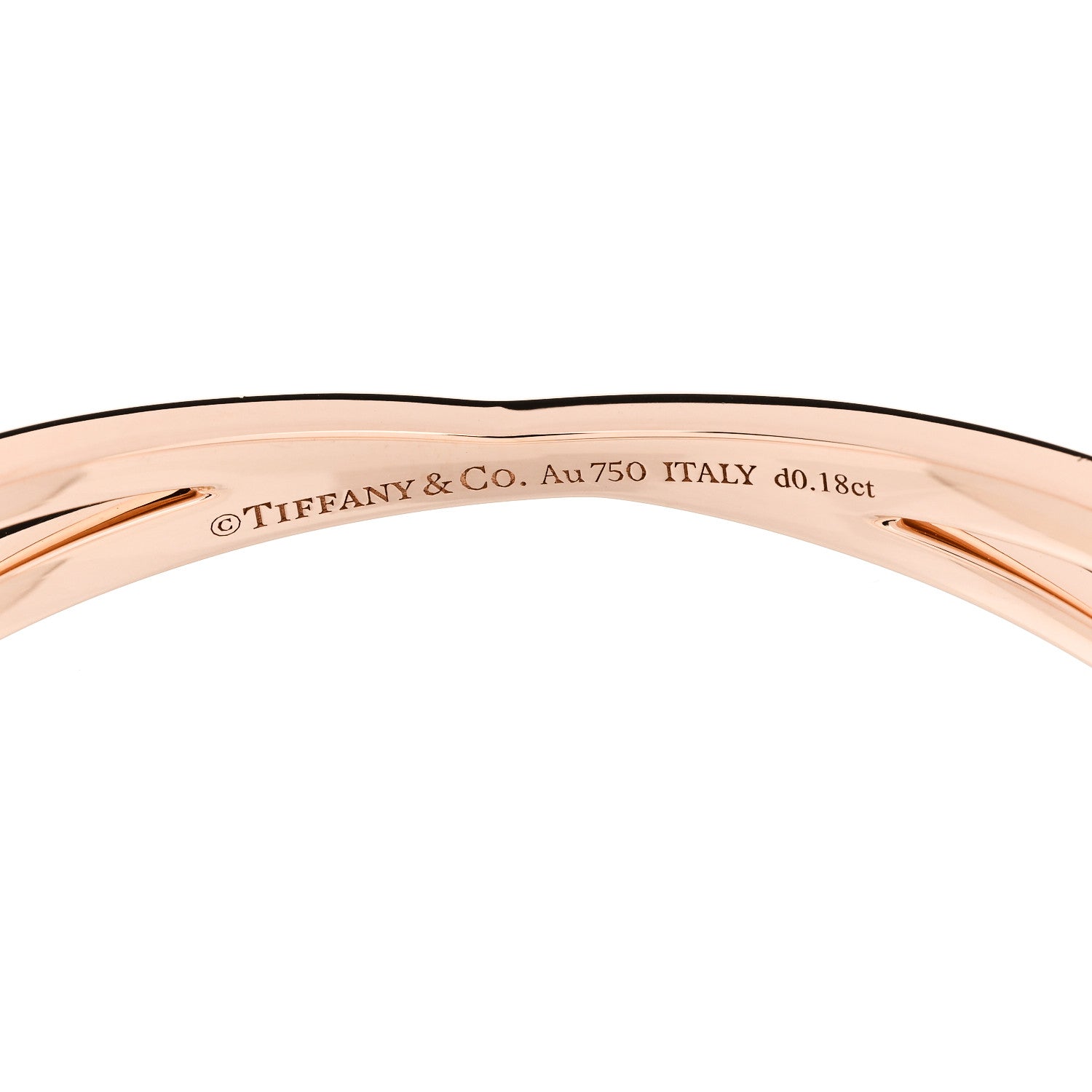 18K Rose Gold Diamond Atlas X Narrow Hinged Bangle Bracelet — view 4
