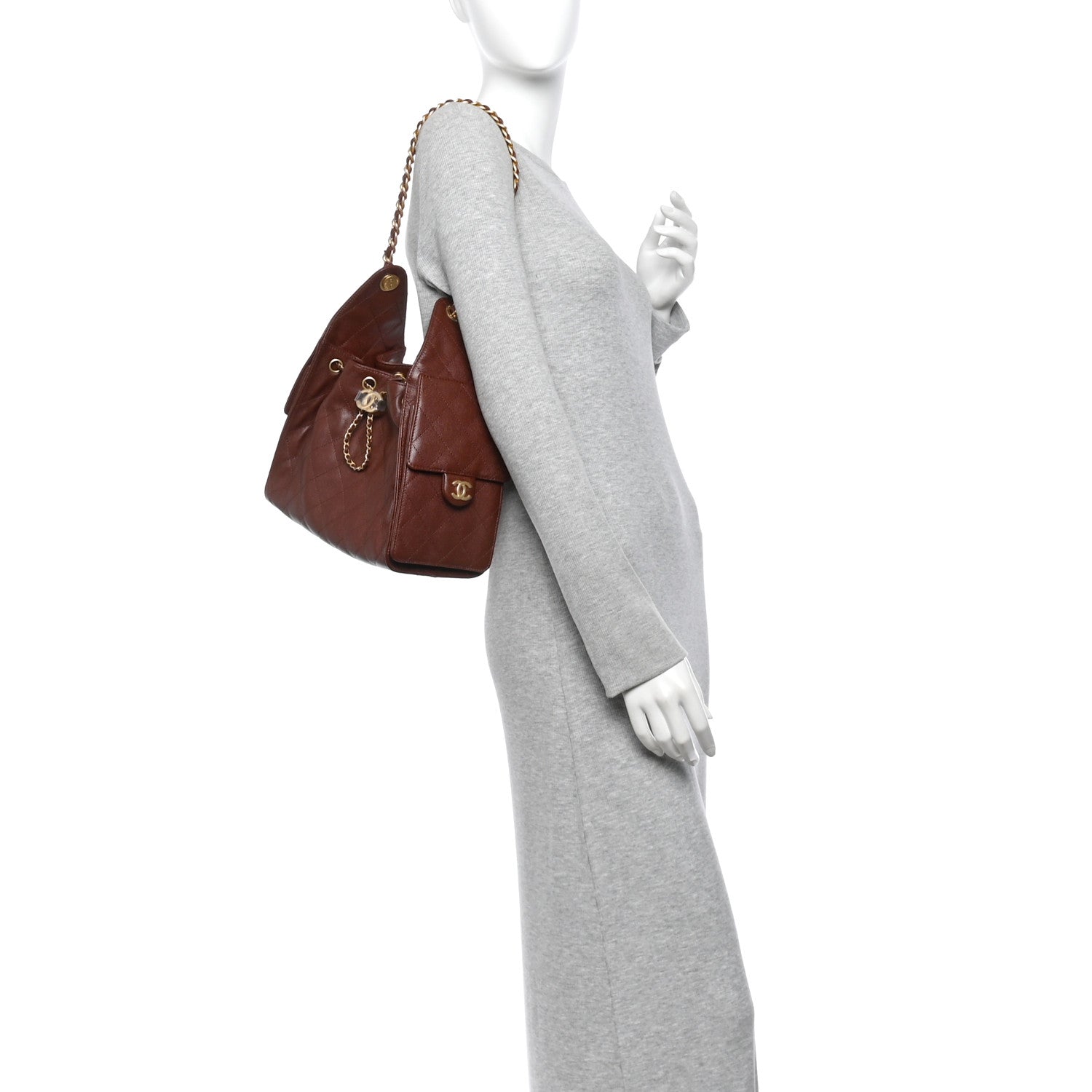 Caviar Quilted Small Chanel 25 Handbag Brown — view 2
