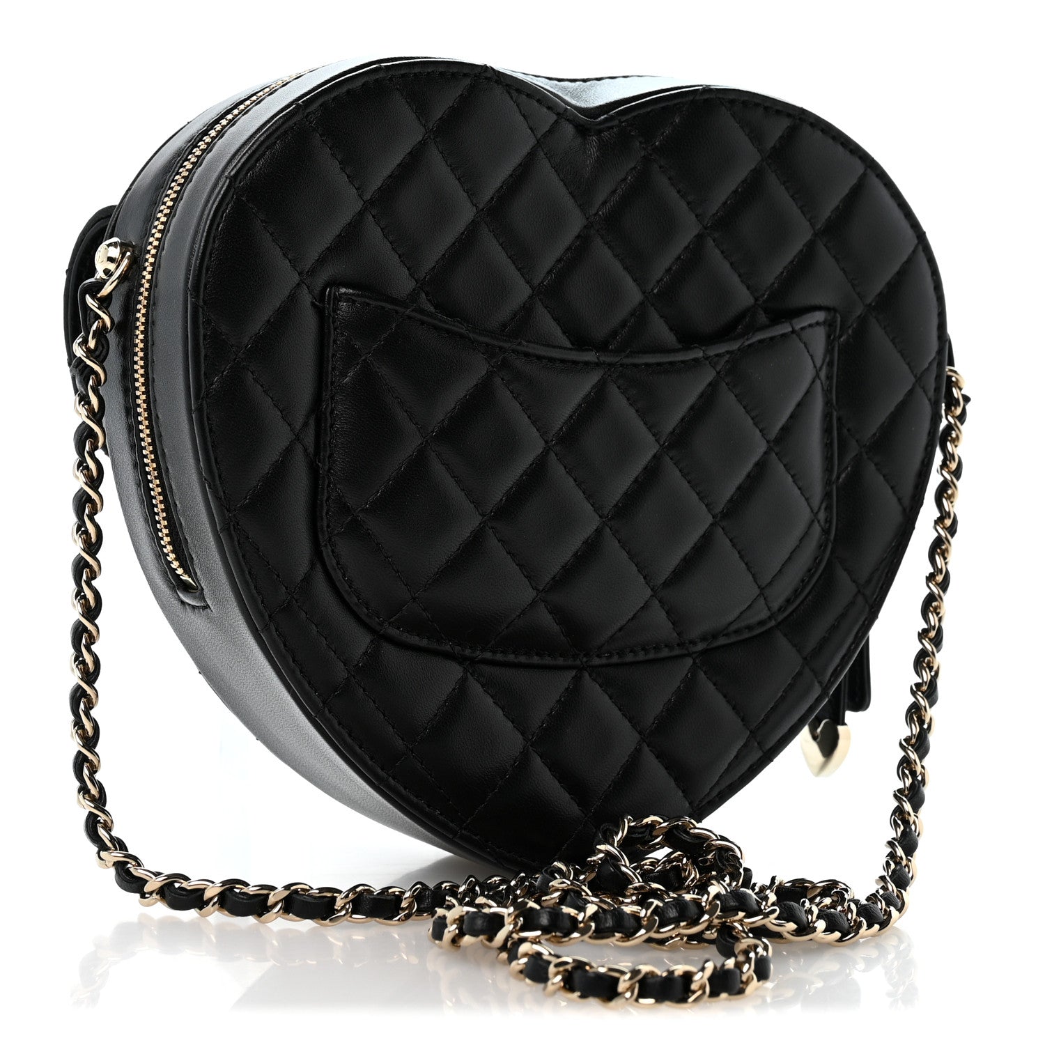 Lambskin Quilted Large CC In Love Heart Bag Black — view 3