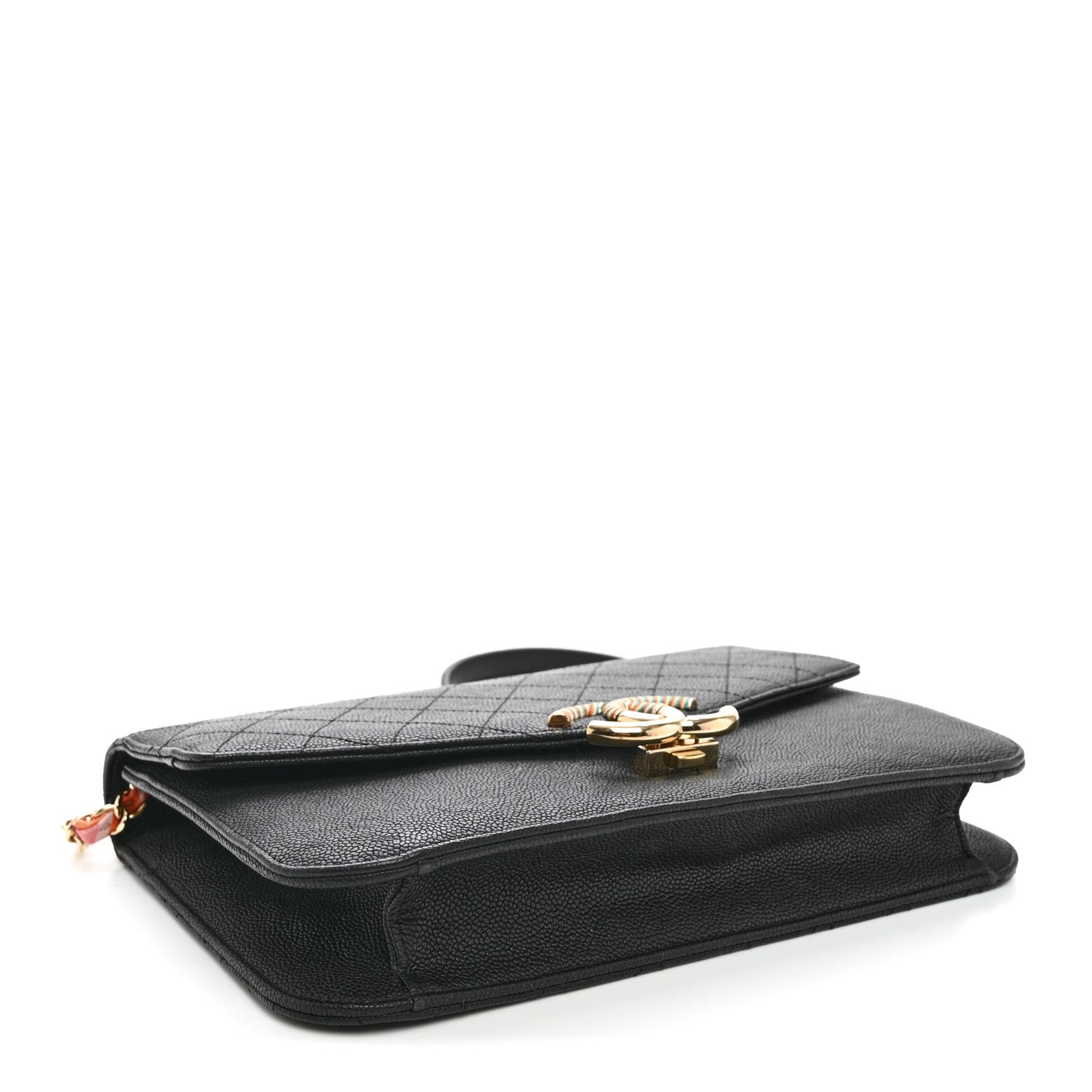Grained Calfskin Quilted Cuba Flap Black — view 4