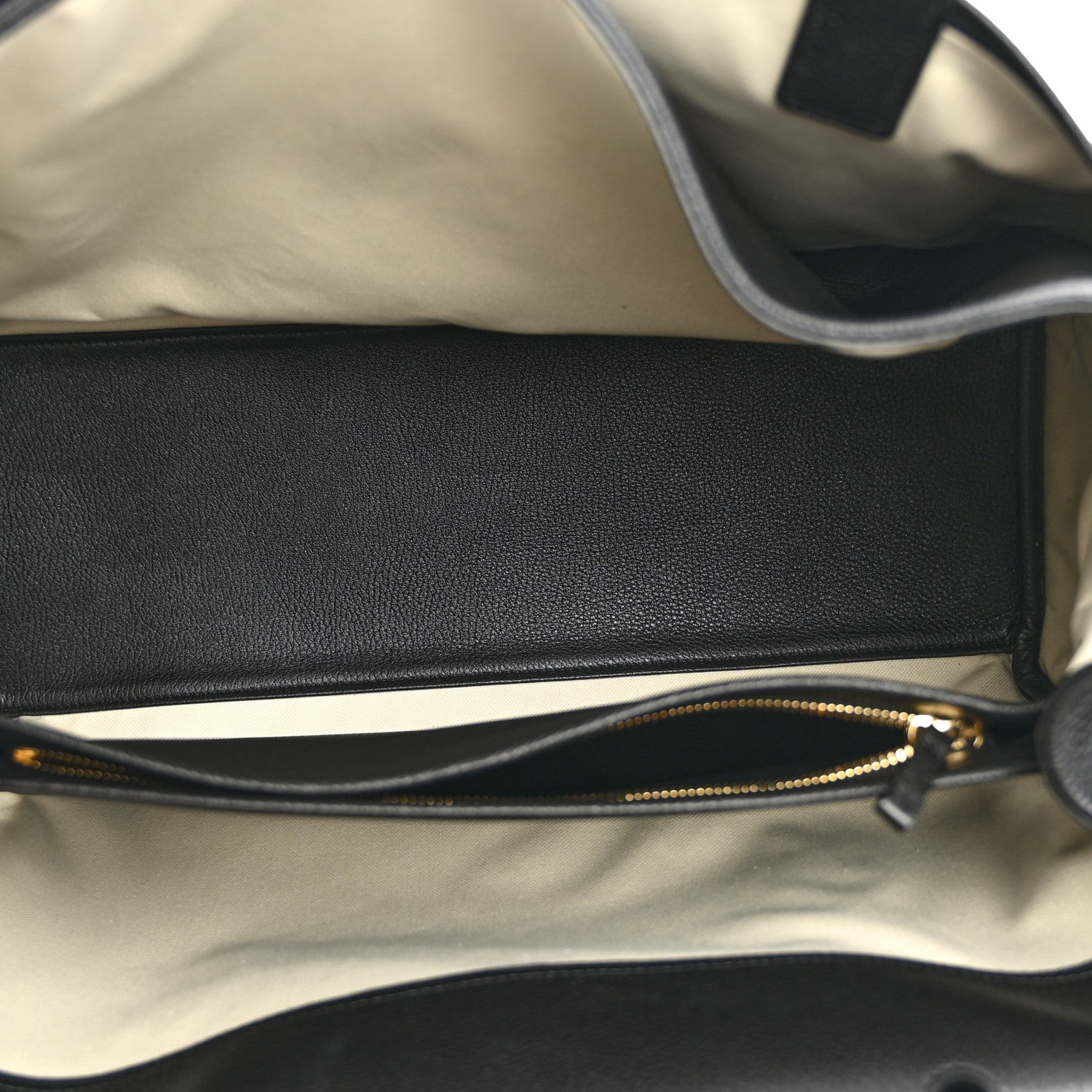 Grained Calfskin Large Urban Essentials Shopping Bag Black — view 5