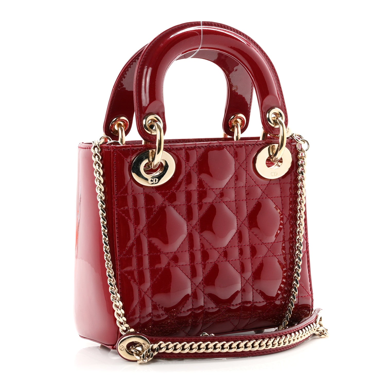 Patent Cannage Mini Lady Dior Red — view 3