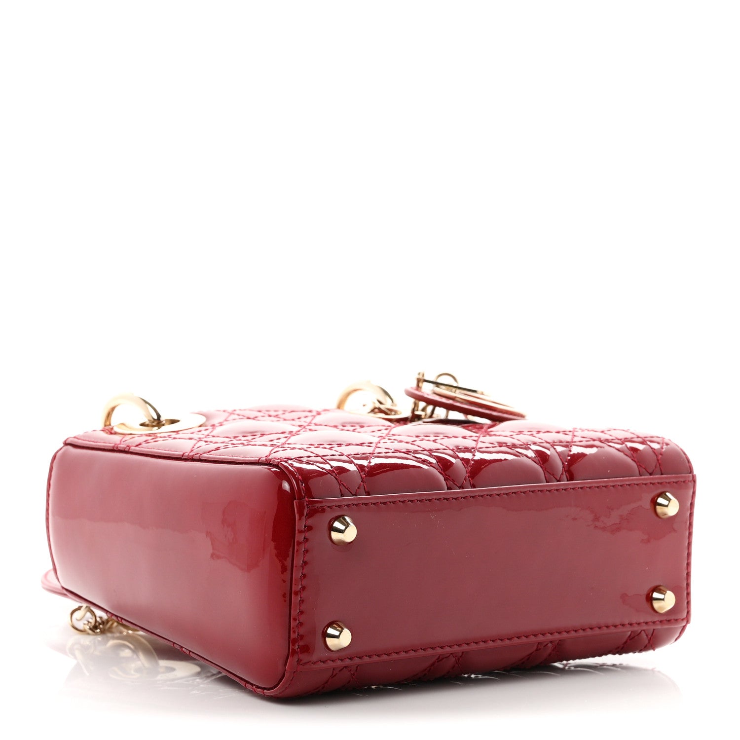 Patent Cannage Mini Lady Dior Red — view 4