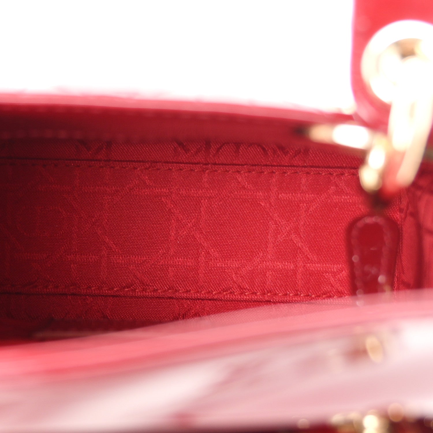 Patent Cannage Mini Lady Dior Red — view 5