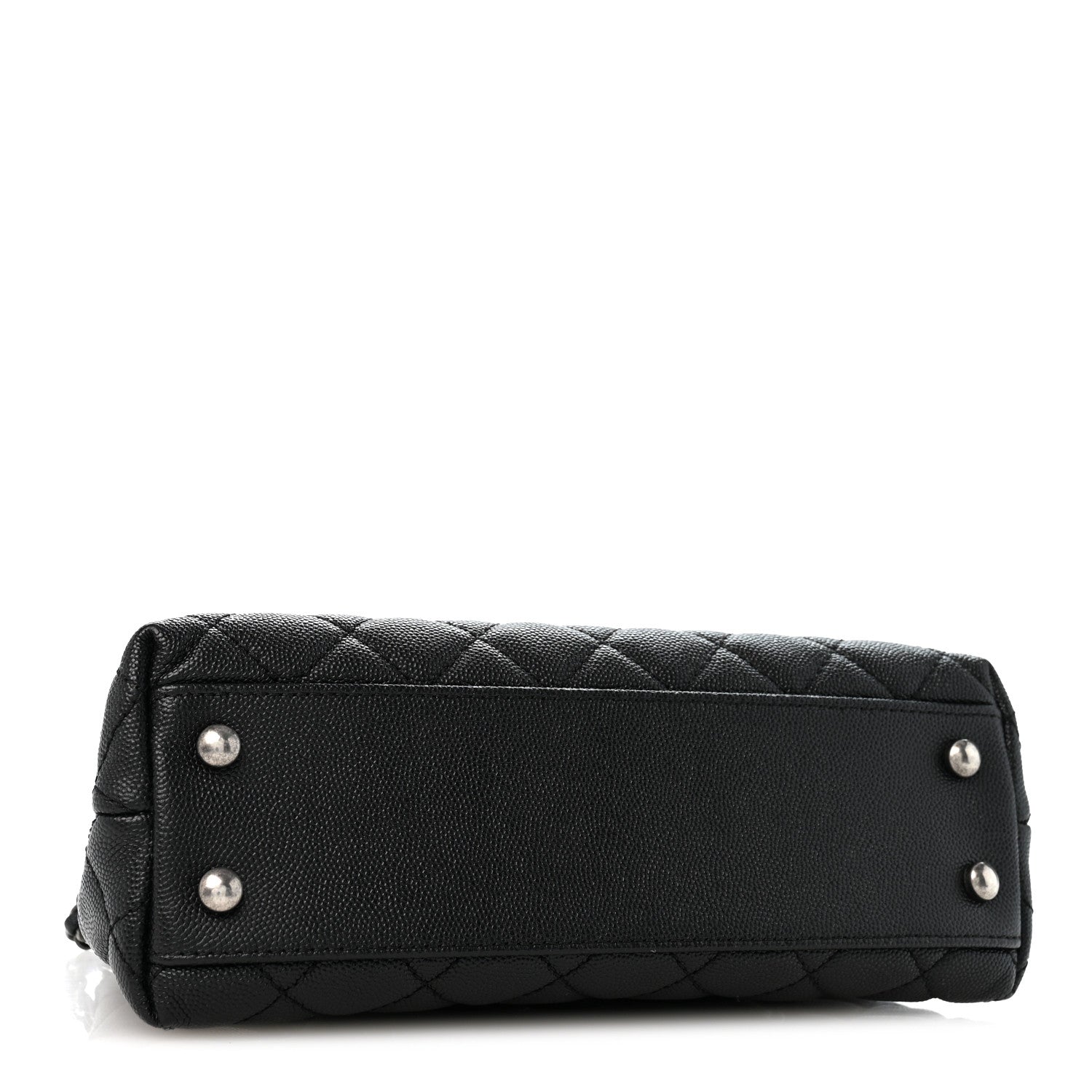 Caviar Lizard Embossed Quilted Mini Coco Handle Flap Black — view 4
