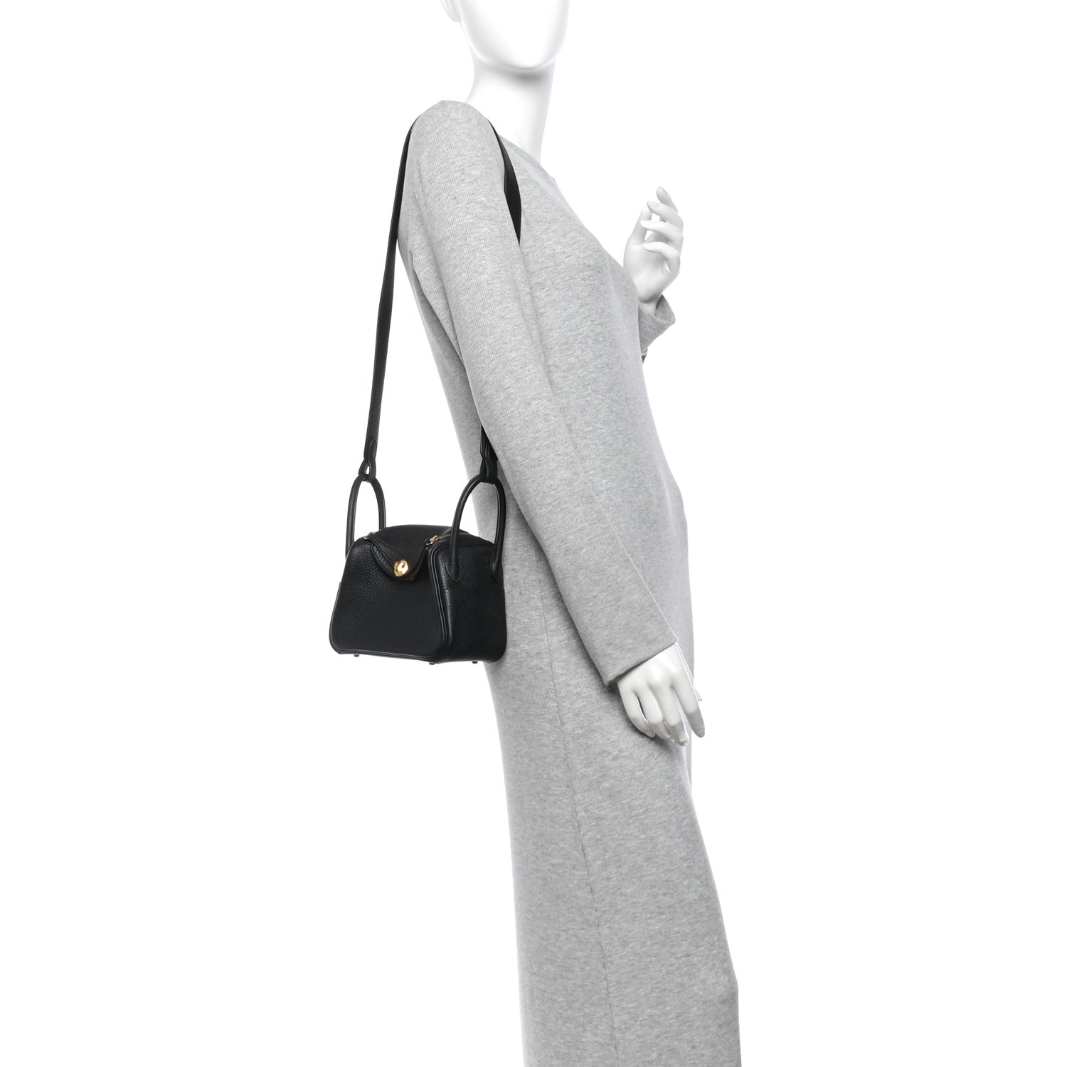 Taurillon Clemence Mini Lindy 20 Black — view 2