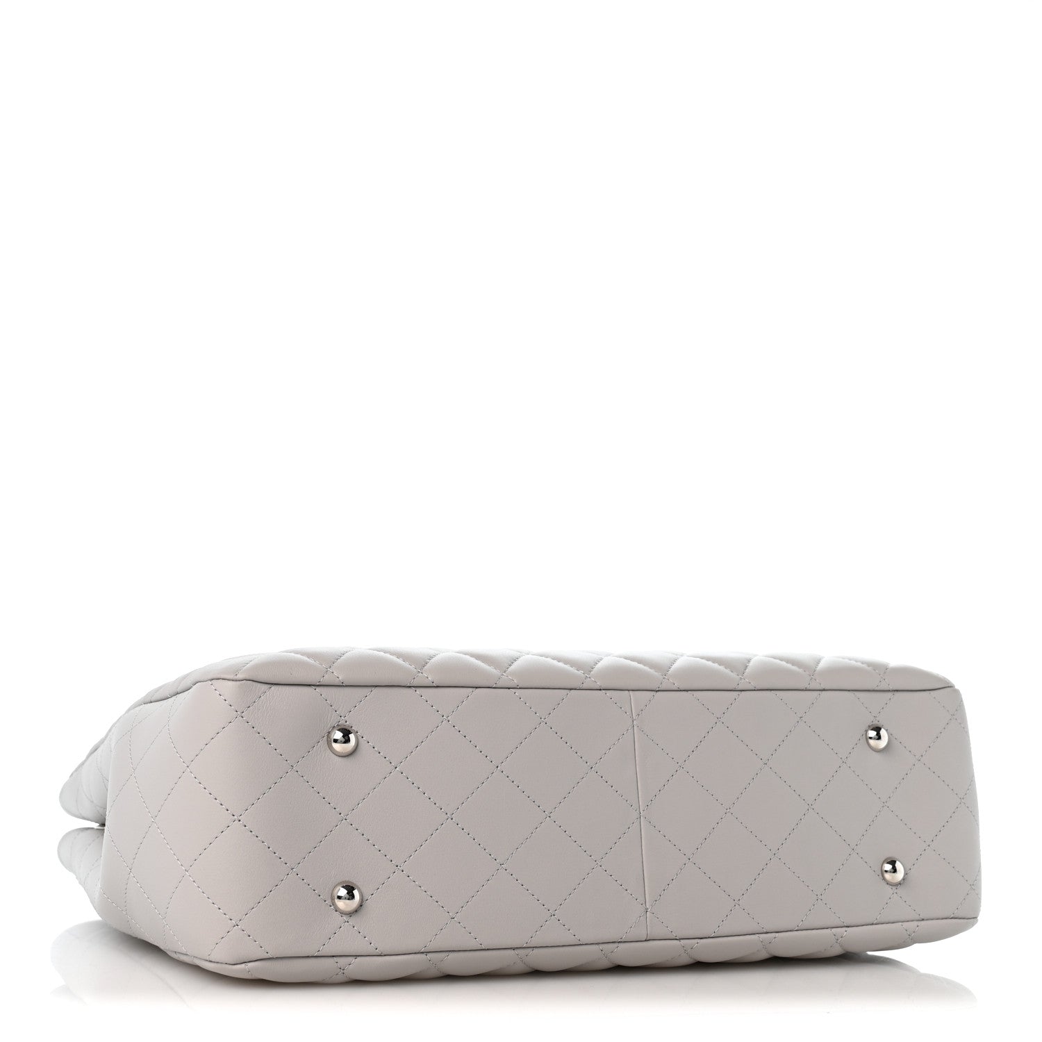 Calfskin Quilted Large Classic Shopping Tote Grey — view 4