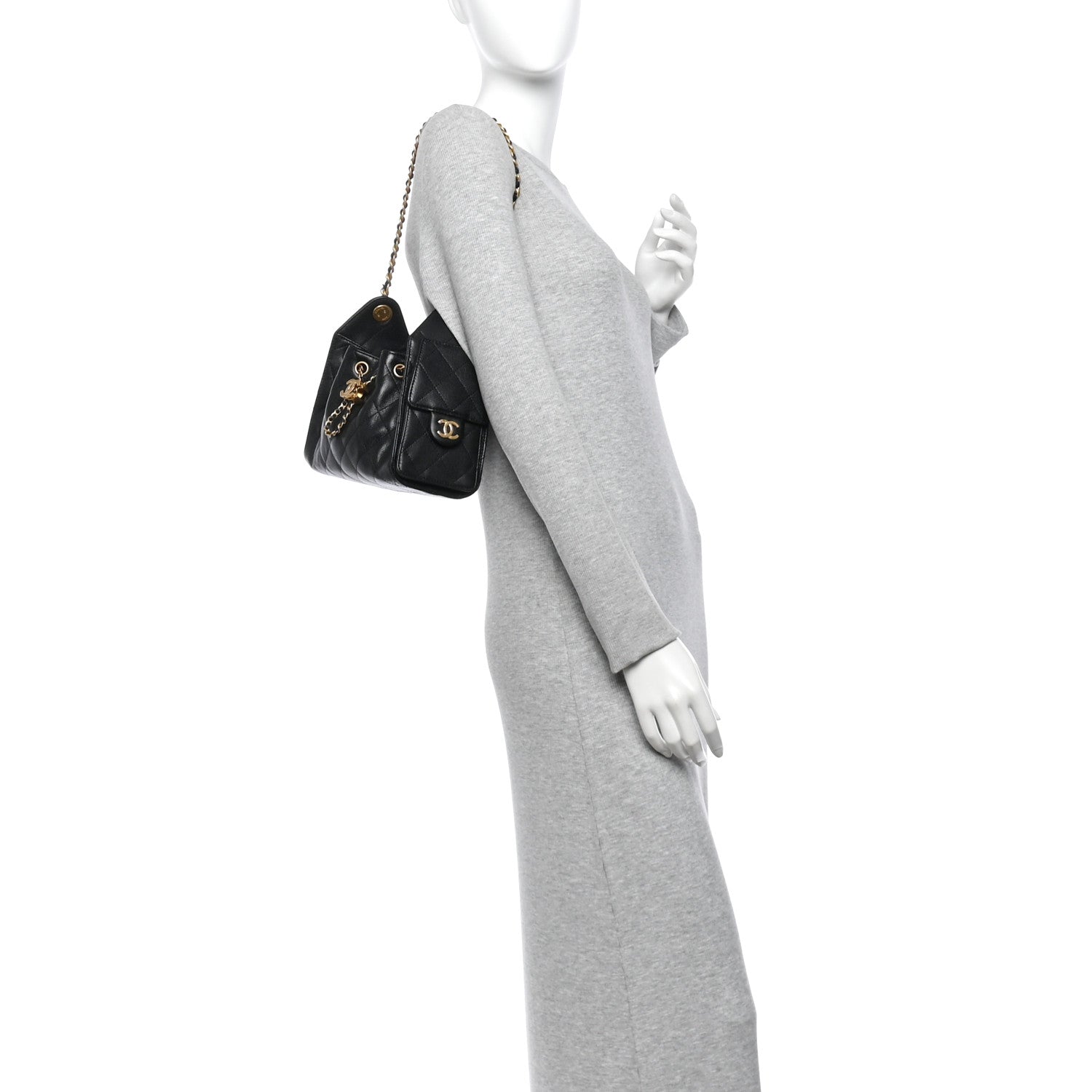 Caviar Quilted Mini Chanel 25 Handbag Black — view 2