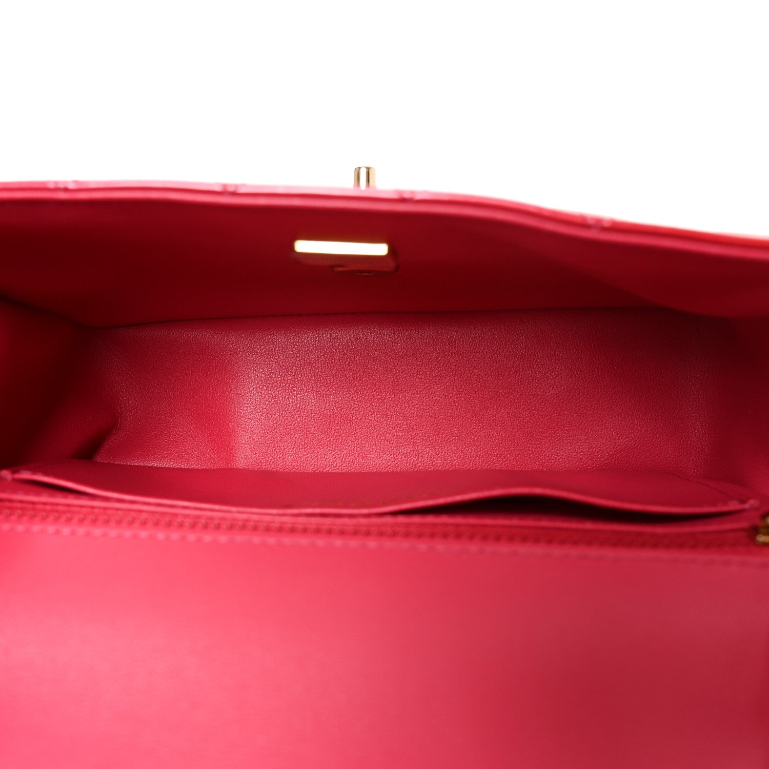 Shaded Patent Calfskin Quilted Mini Rectangular Flap Dark Pink — view 5