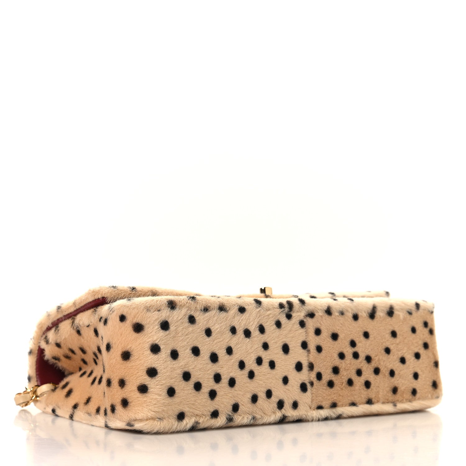 Pony Hair Cheetah Printed Creative Fabrics Flap Light Beige Black — view 4