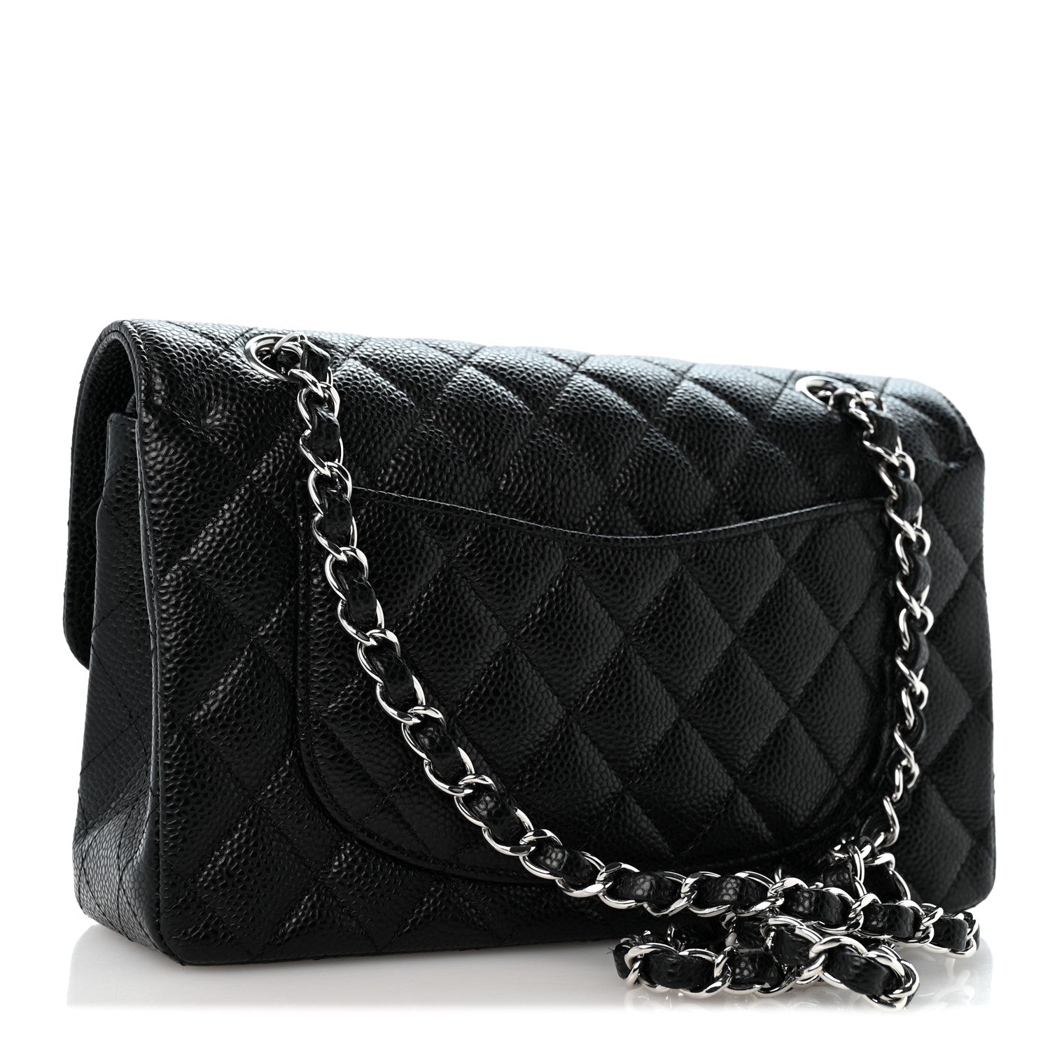 Caviar Quilted Small Double Flap Black — view 3