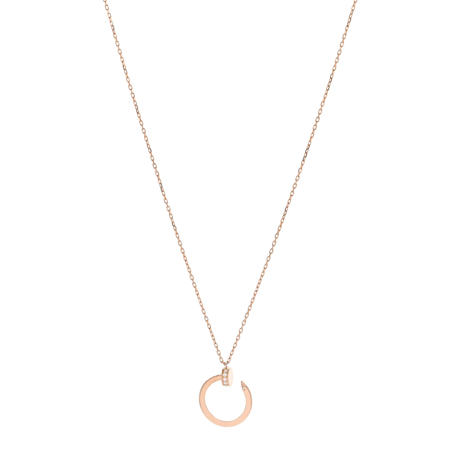 18K Pink Gold Diamond Juste Un Clou Pendant Necklace