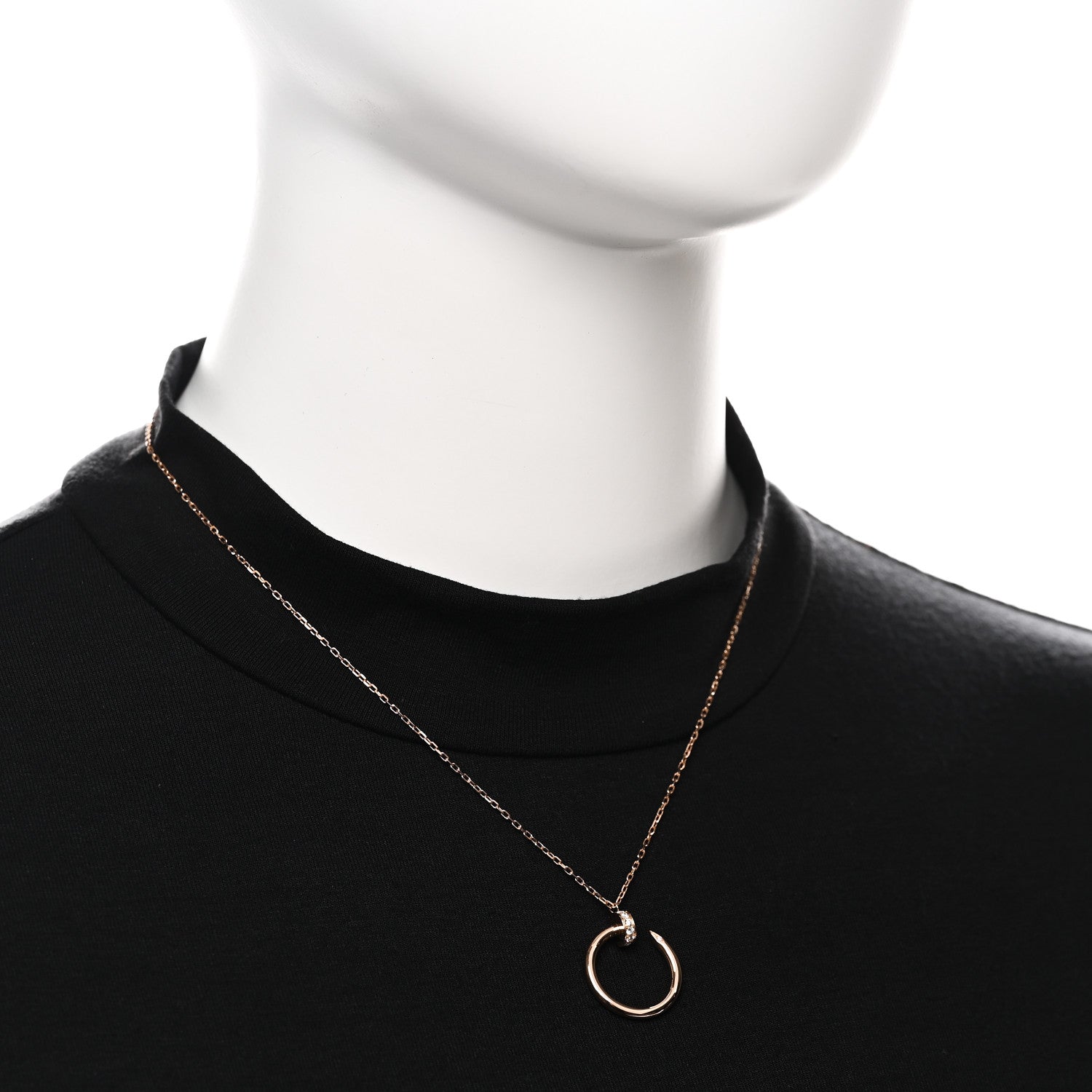 18K Pink Gold Diamond Juste Un Clou Pendant Necklace — view 2