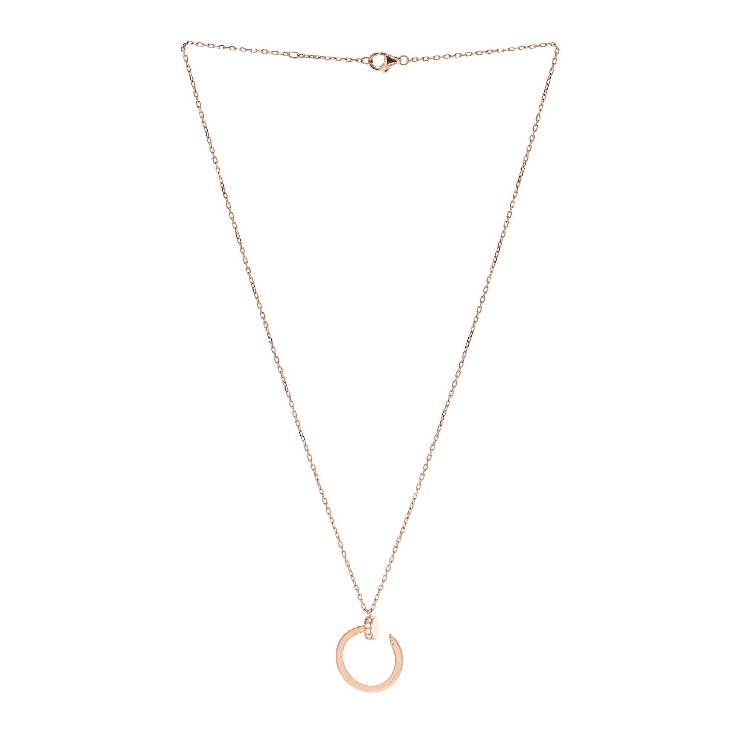 18K Pink Gold Diamond Juste Un Clou Pendant Necklace — view 3
