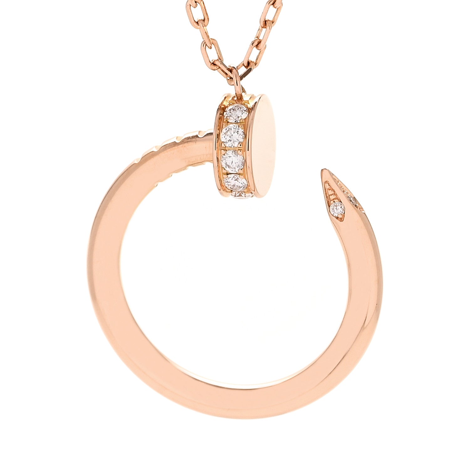 18K Pink Gold Diamond Juste Un Clou Pendant Necklace — view 4