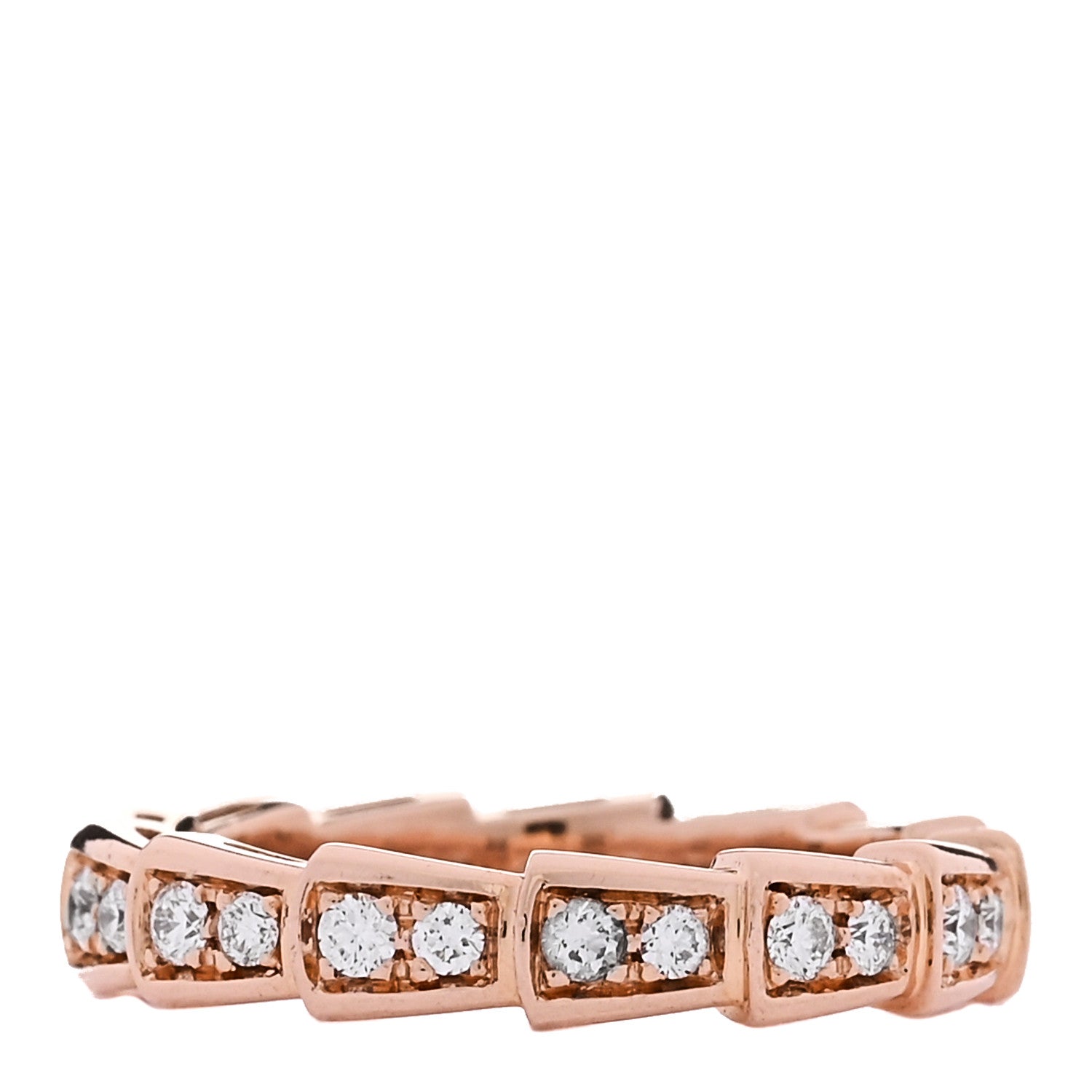 18K Rose Gold Diamond Serpenti Viper Band Ring  48 4.5