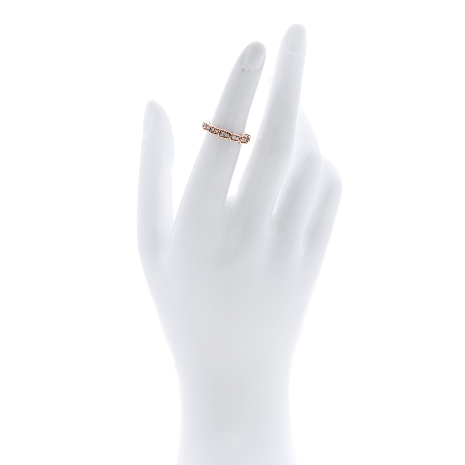 18K Rose Gold Diamond Serpenti Viper Band Ring  48 4.5 — view 2