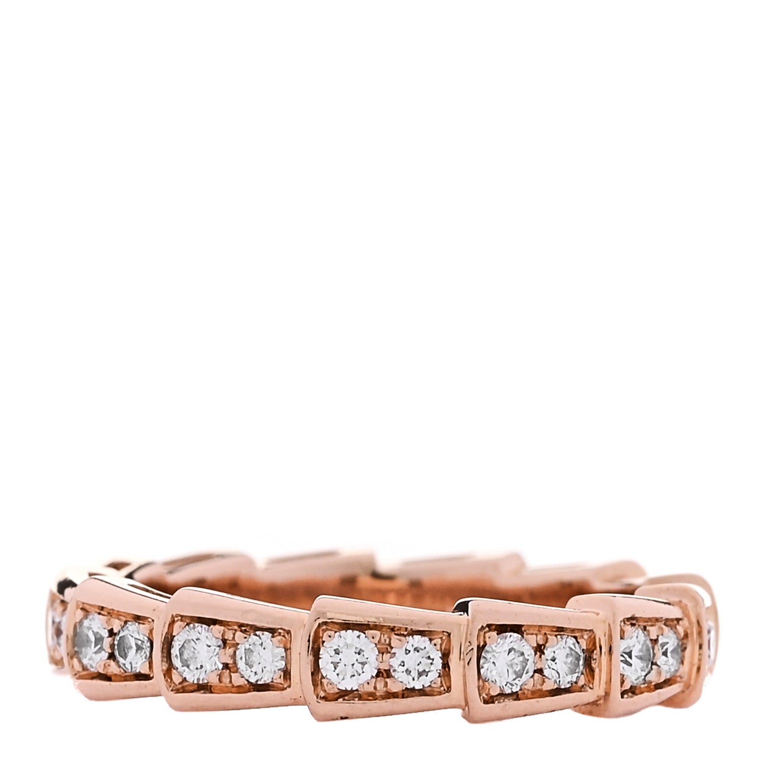 18K Rose Gold Diamond Serpenti Viper Band Ring  48 4.5 — view 3