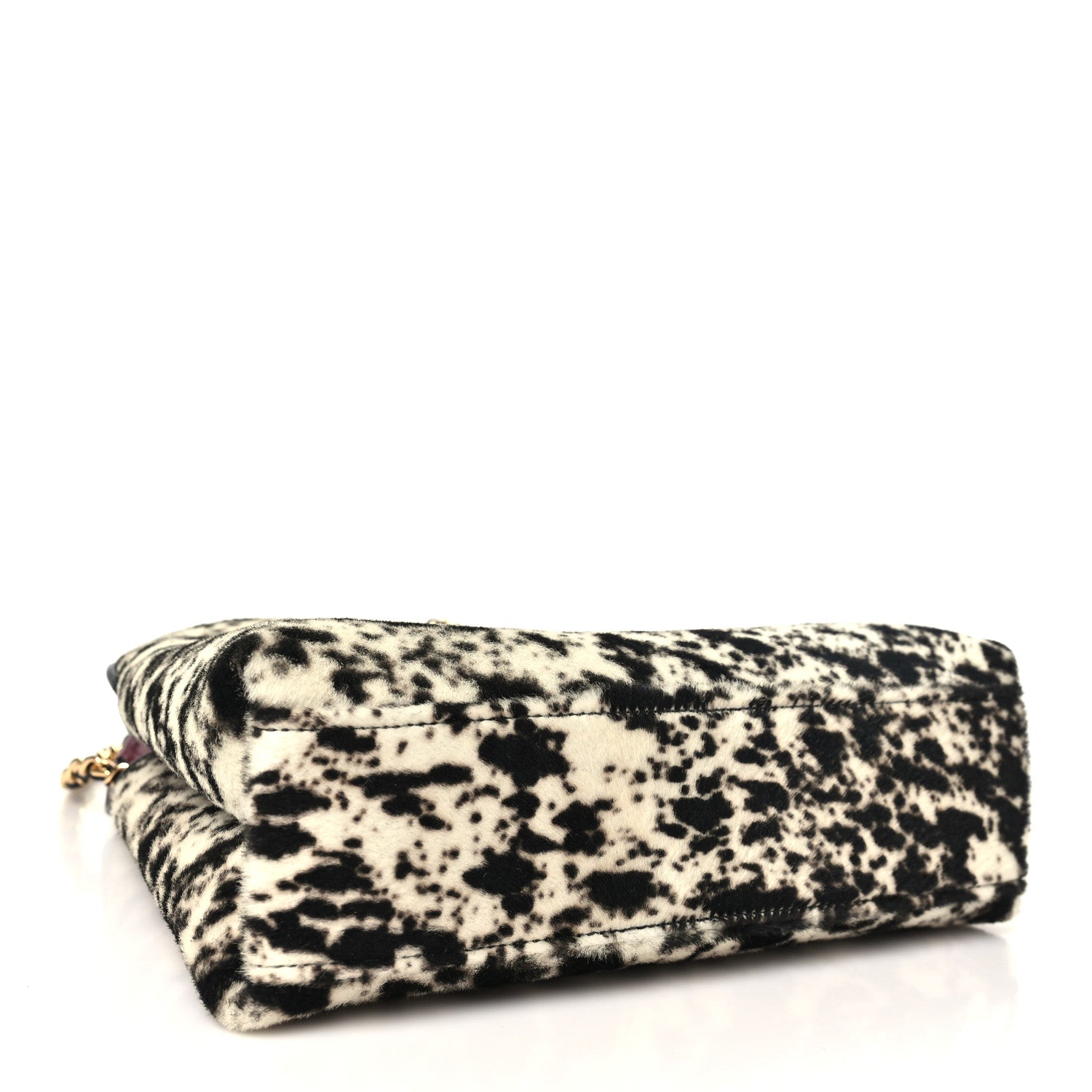 Pony Hair Printed Chic Lady Small Shopping Tote White Black — view 4