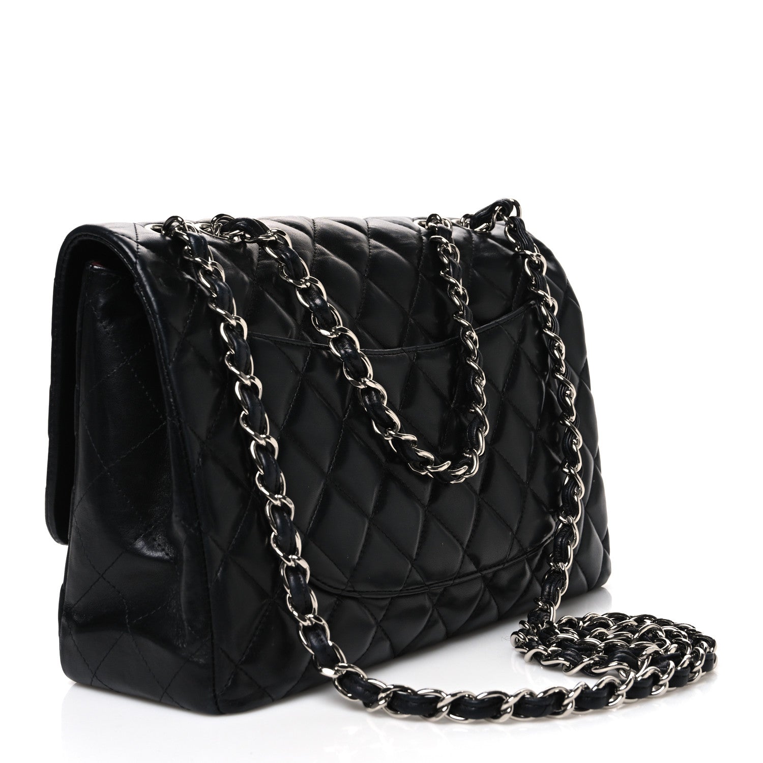 Lambskin Quilted Jumbo Single Flap Black — view 3