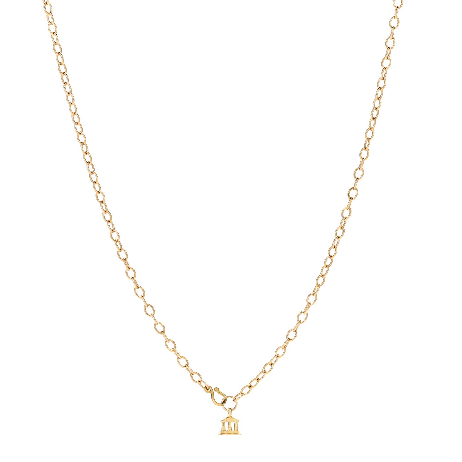 18K Yellow Gold Extra Small Oval Chain 24" — view 1