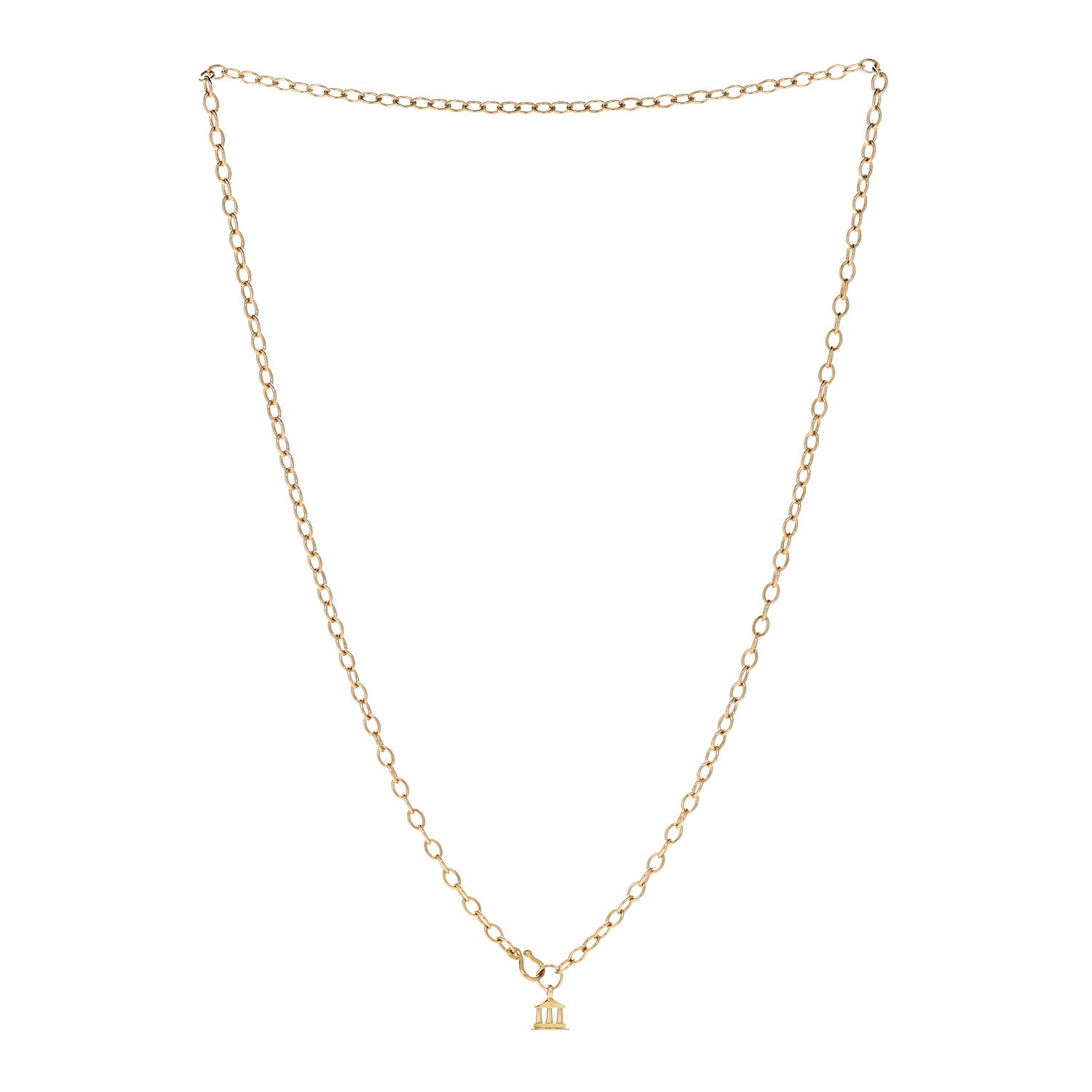 18K Yellow Gold Extra Small Oval Chain 24" — view 3