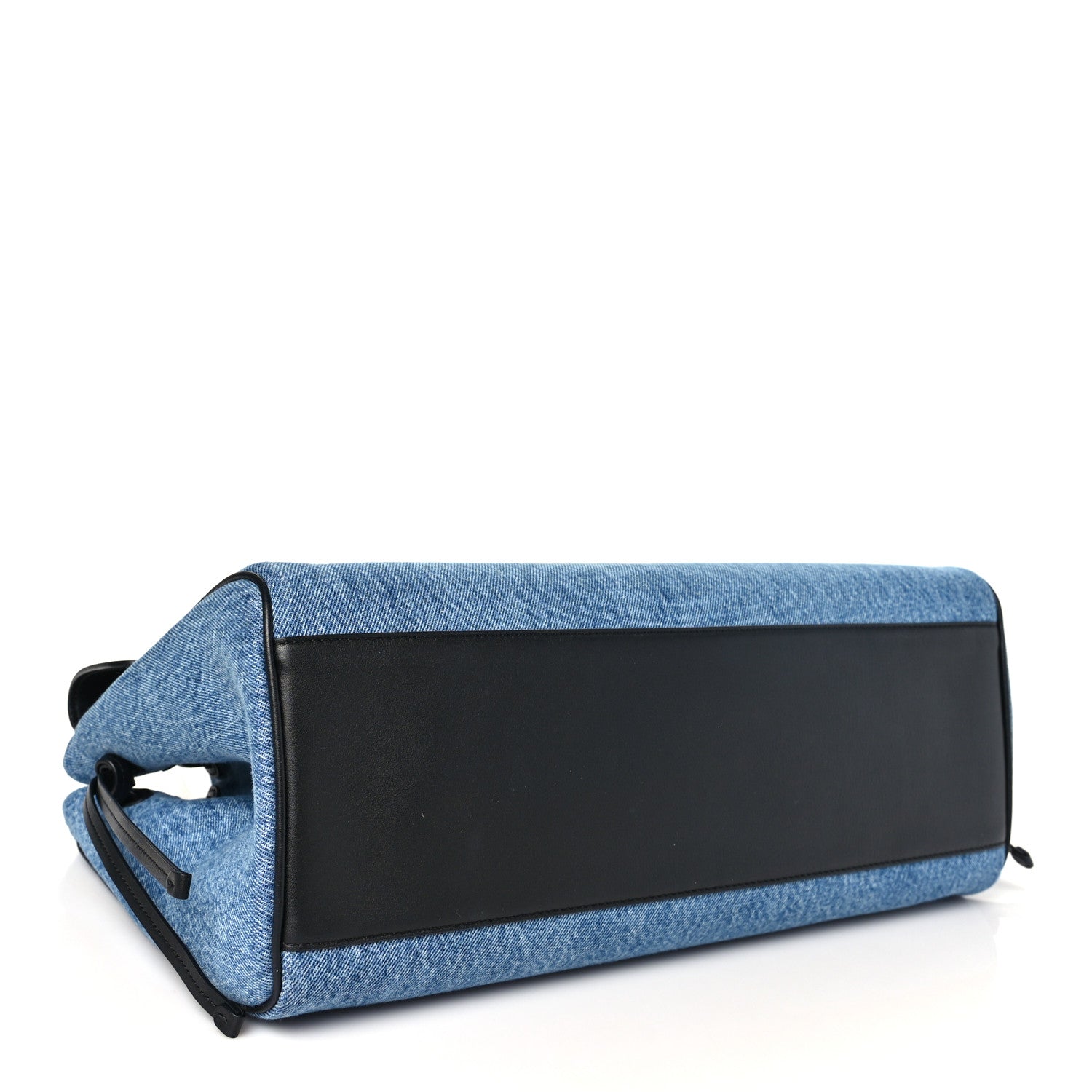 Denim Calfskin Urban Essentials Large Shopping Bag Blue Black — view 4