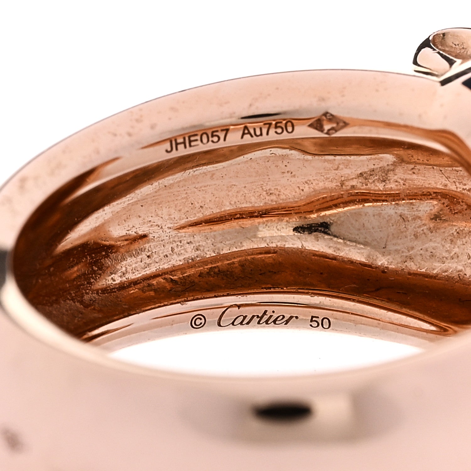 18K Pink Gold Black Lacquer Tsavorite Black Onyx Medium Panthere De Cartier Ring 50 5.5 — view 5