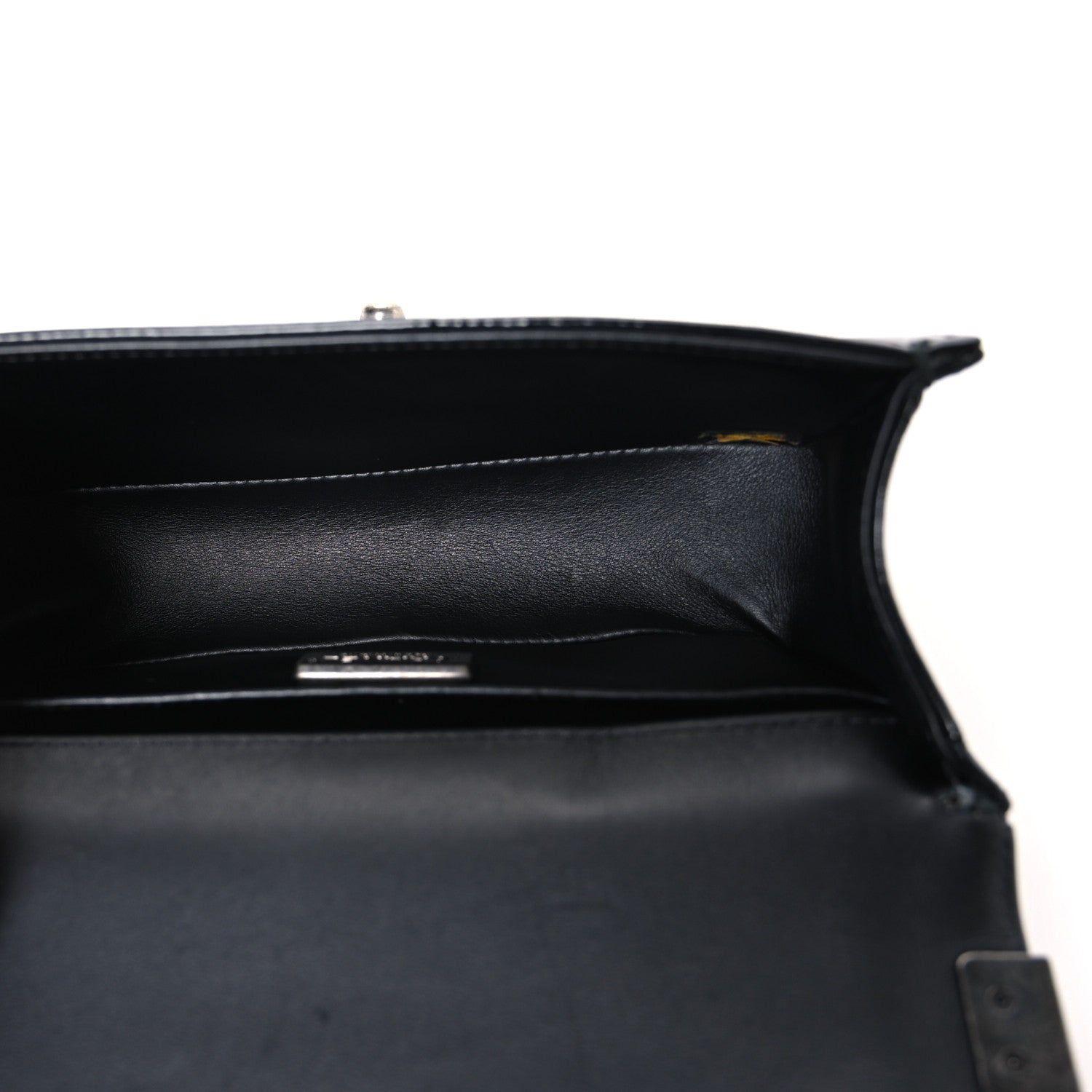 Patent Calfskin Snakeskin Small Boy Flap Black Silver — view 5
