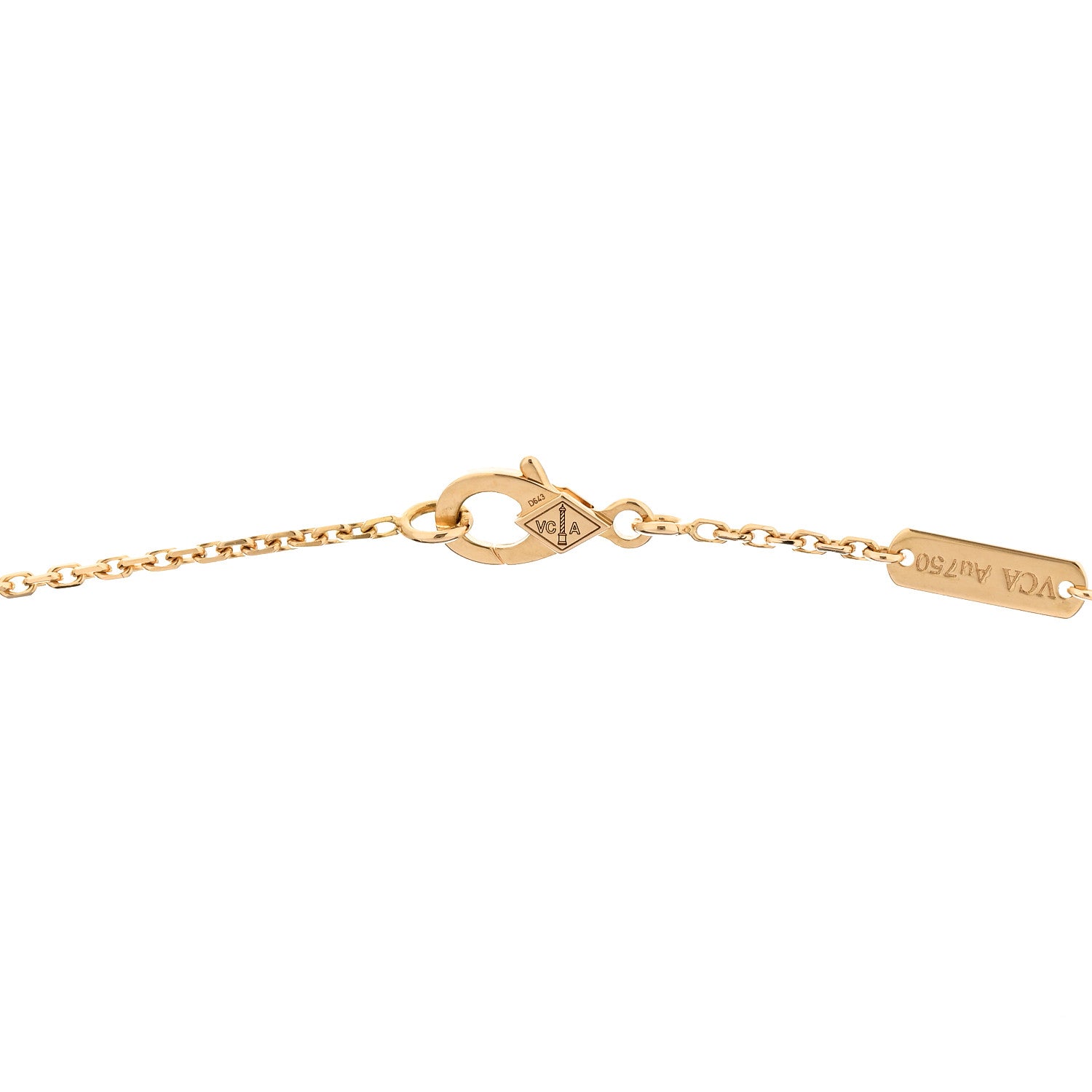 18K Yellow Gold Carnelian Vintage Alhambra Pendant Necklace — view 5