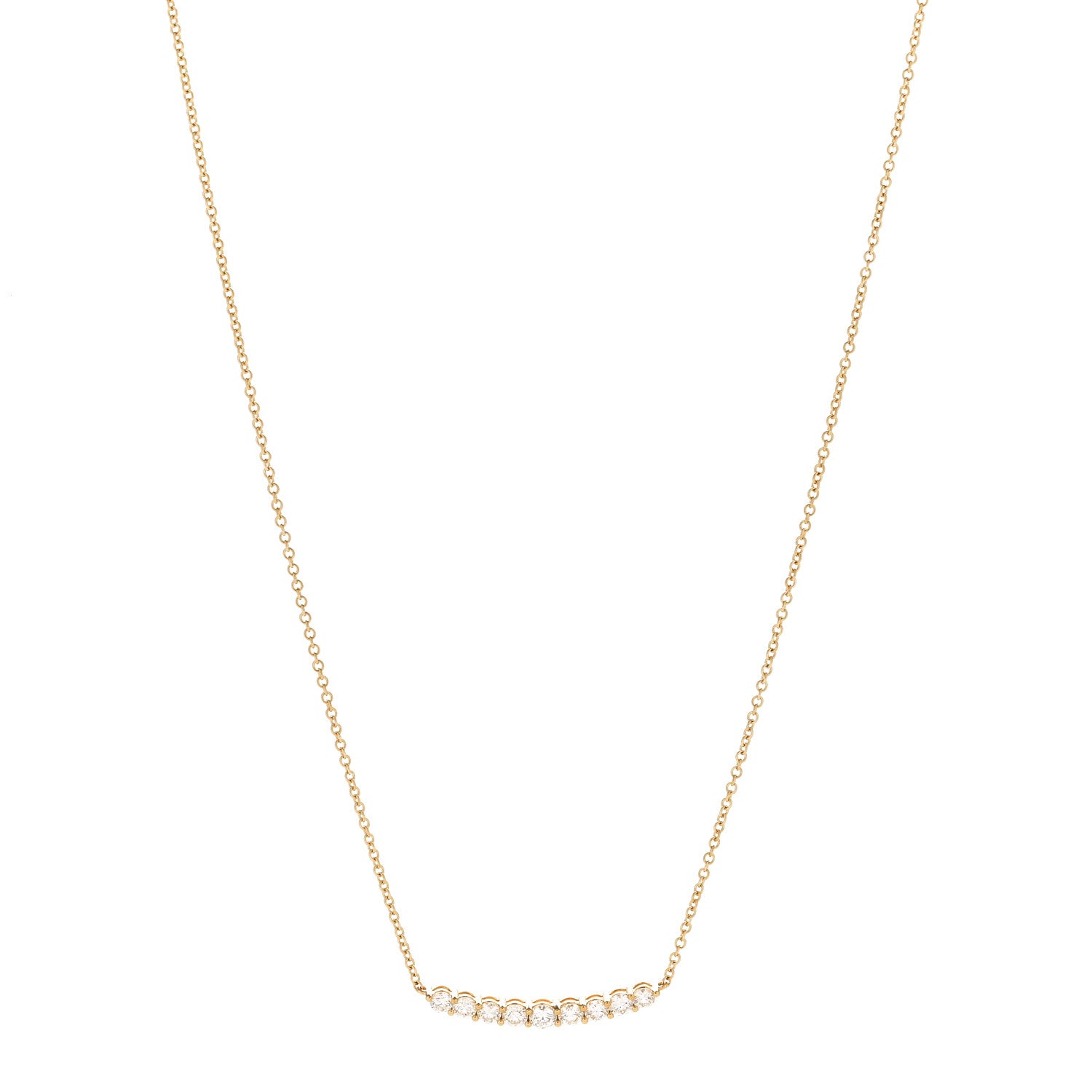 18K Yellow Gold Diamond Delilah Crescent Necklace