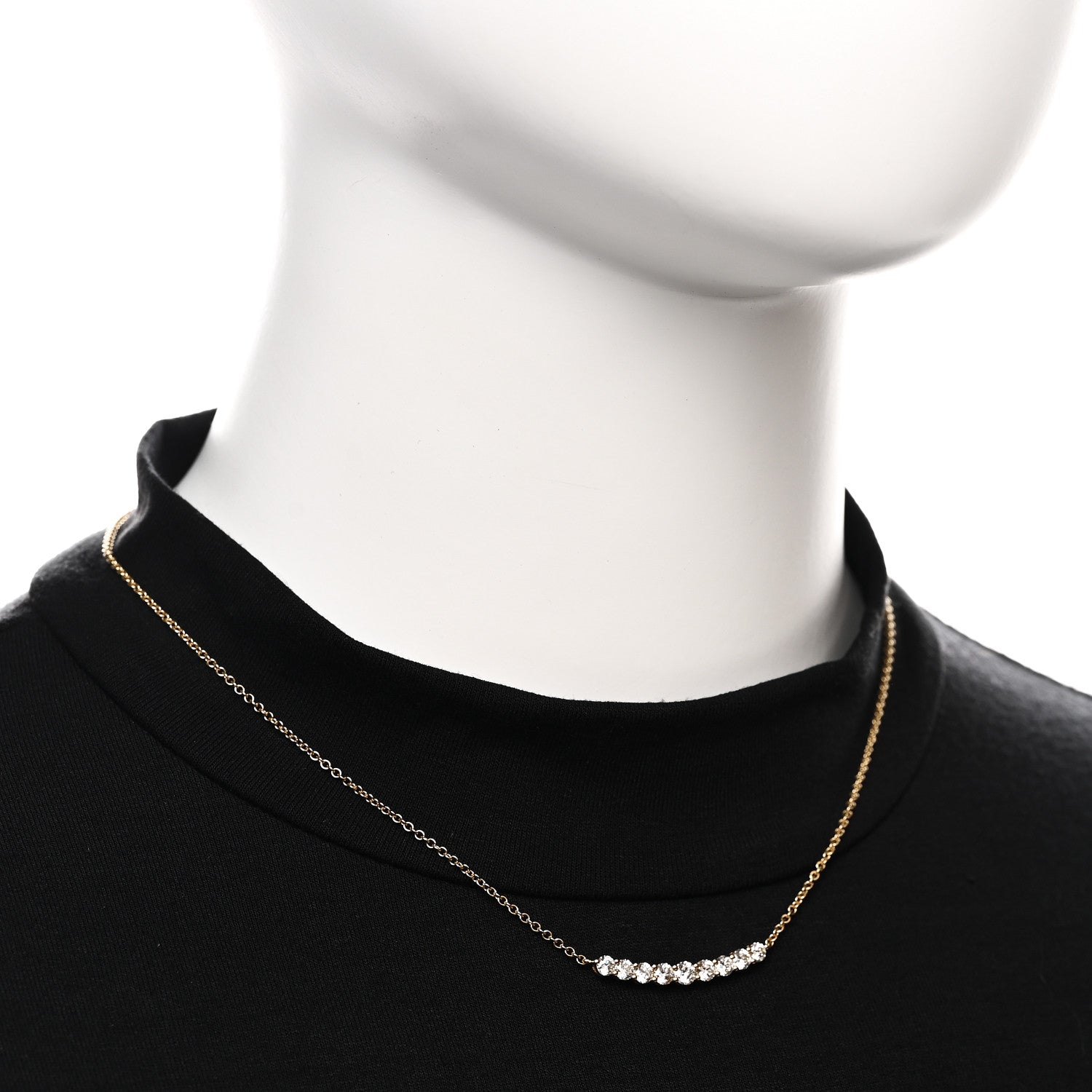 18K Yellow Gold Diamond Delilah Crescent Necklace — view 2