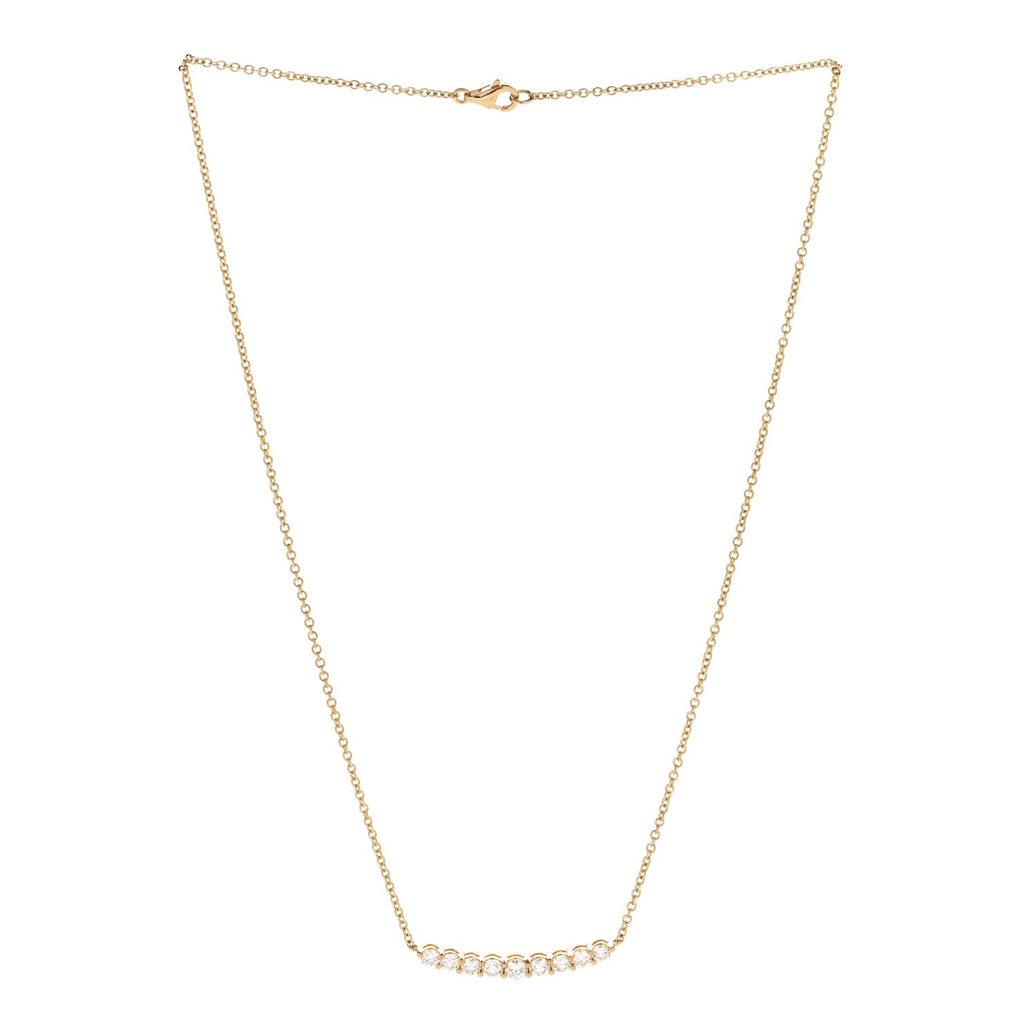 18K Yellow Gold Diamond Delilah Crescent Necklace — view 3
