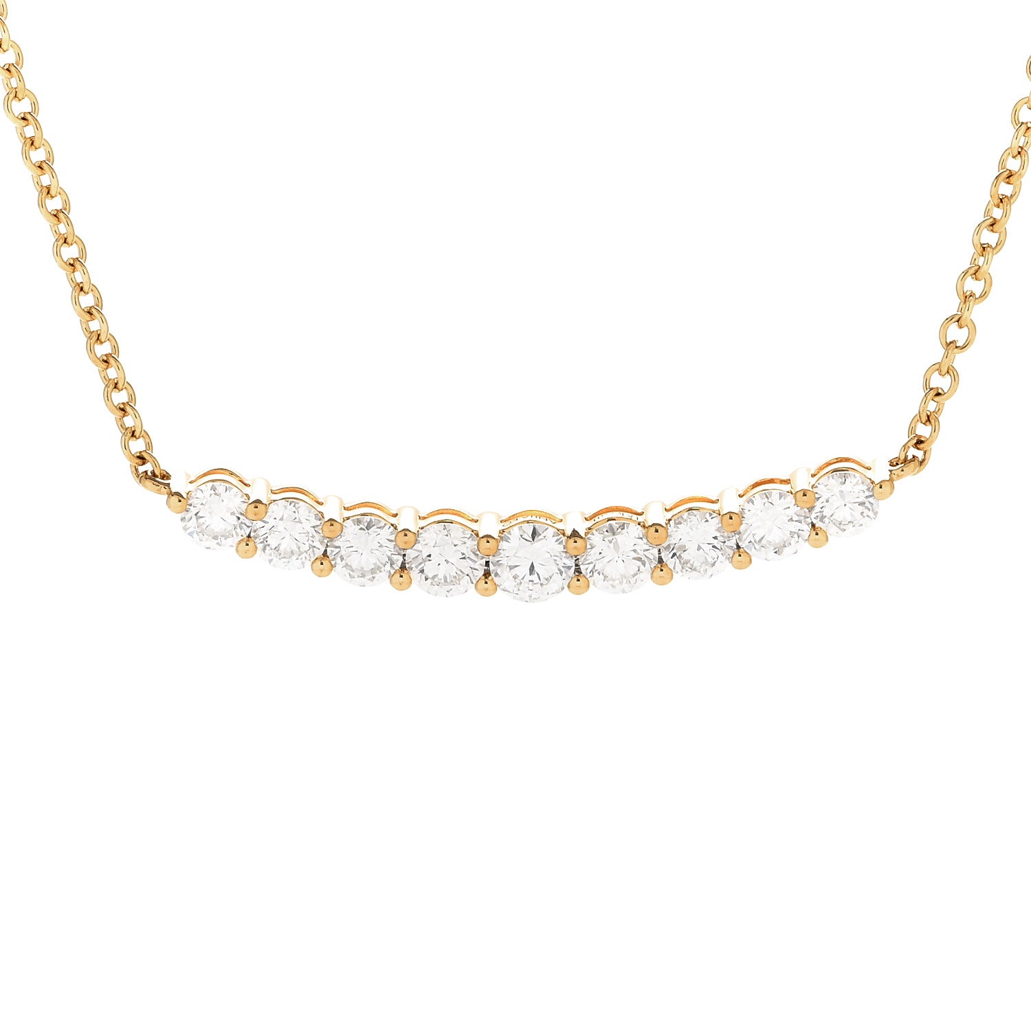 18K Yellow Gold Diamond Delilah Crescent Necklace — view 4